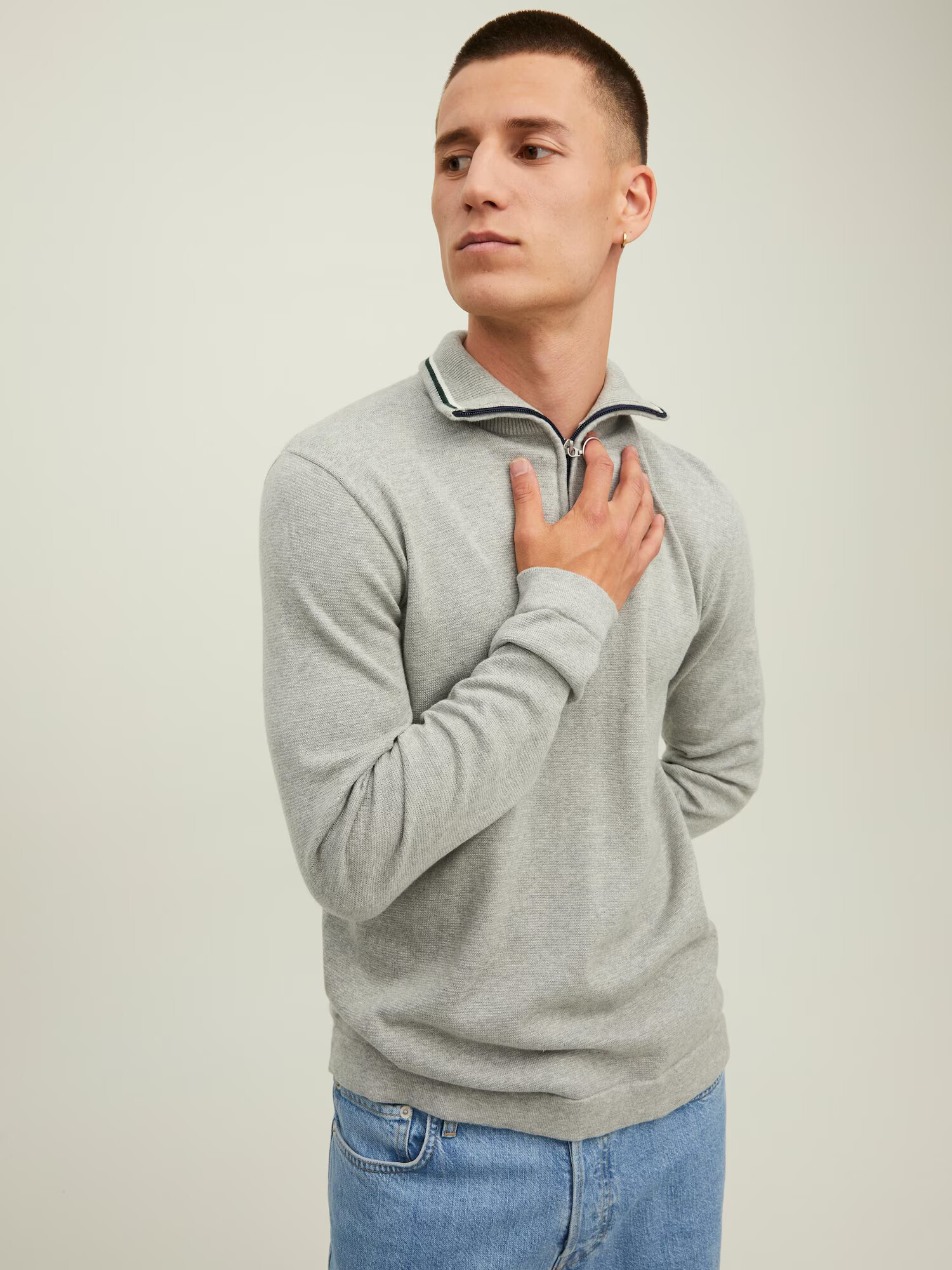 JACK & JONES Pulover 'Eli' svetlo siva - Pepit.si