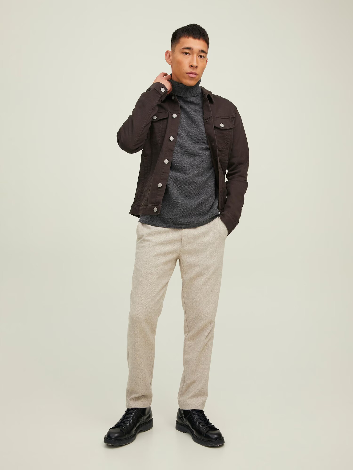 JACK & JONES Pulover 'Hill' temno siva - Pepit.si