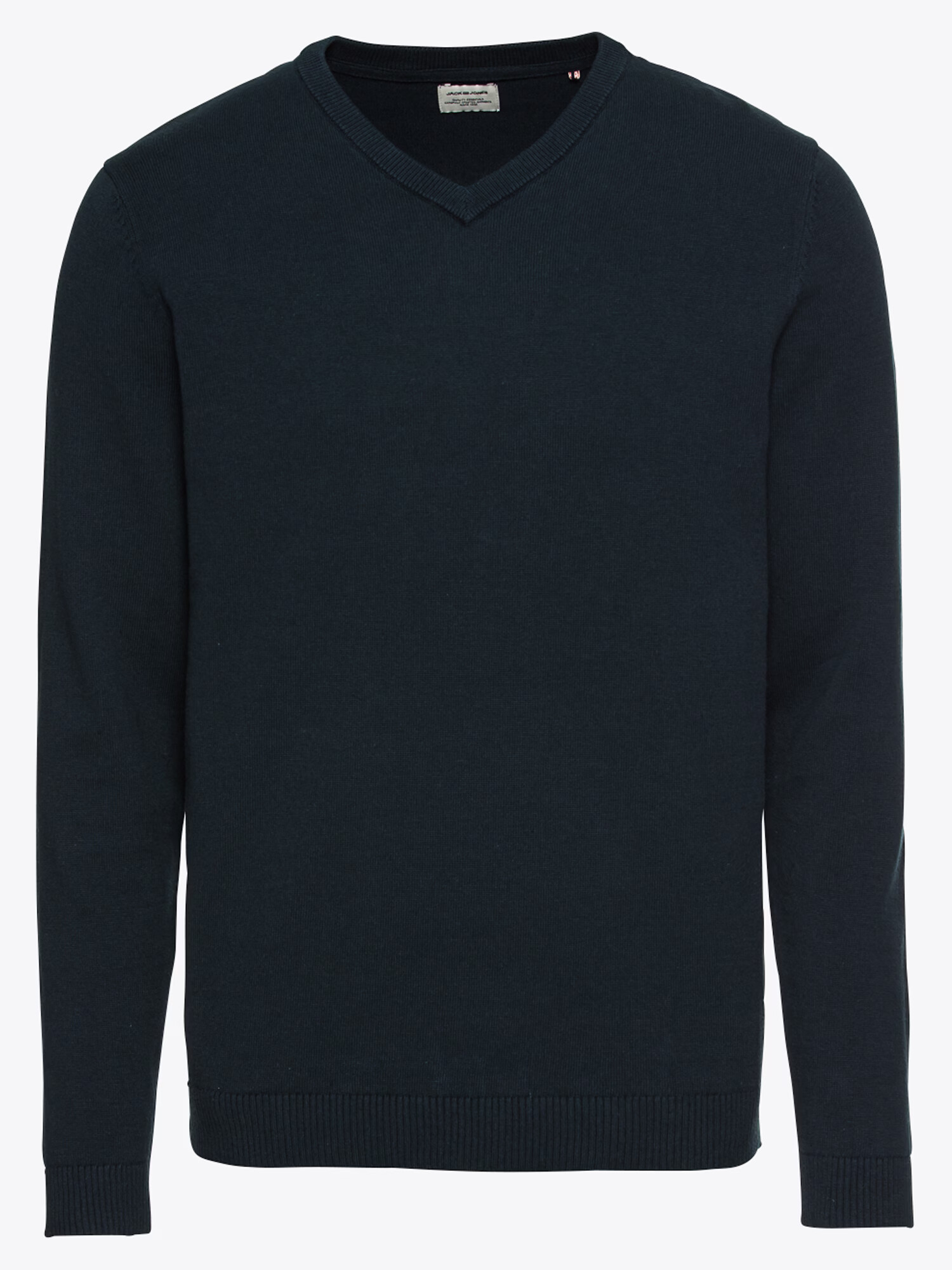 JACK & JONES Pulover 'JJEBASIC KNIT V-NECK' nočno modra - Pepit.si