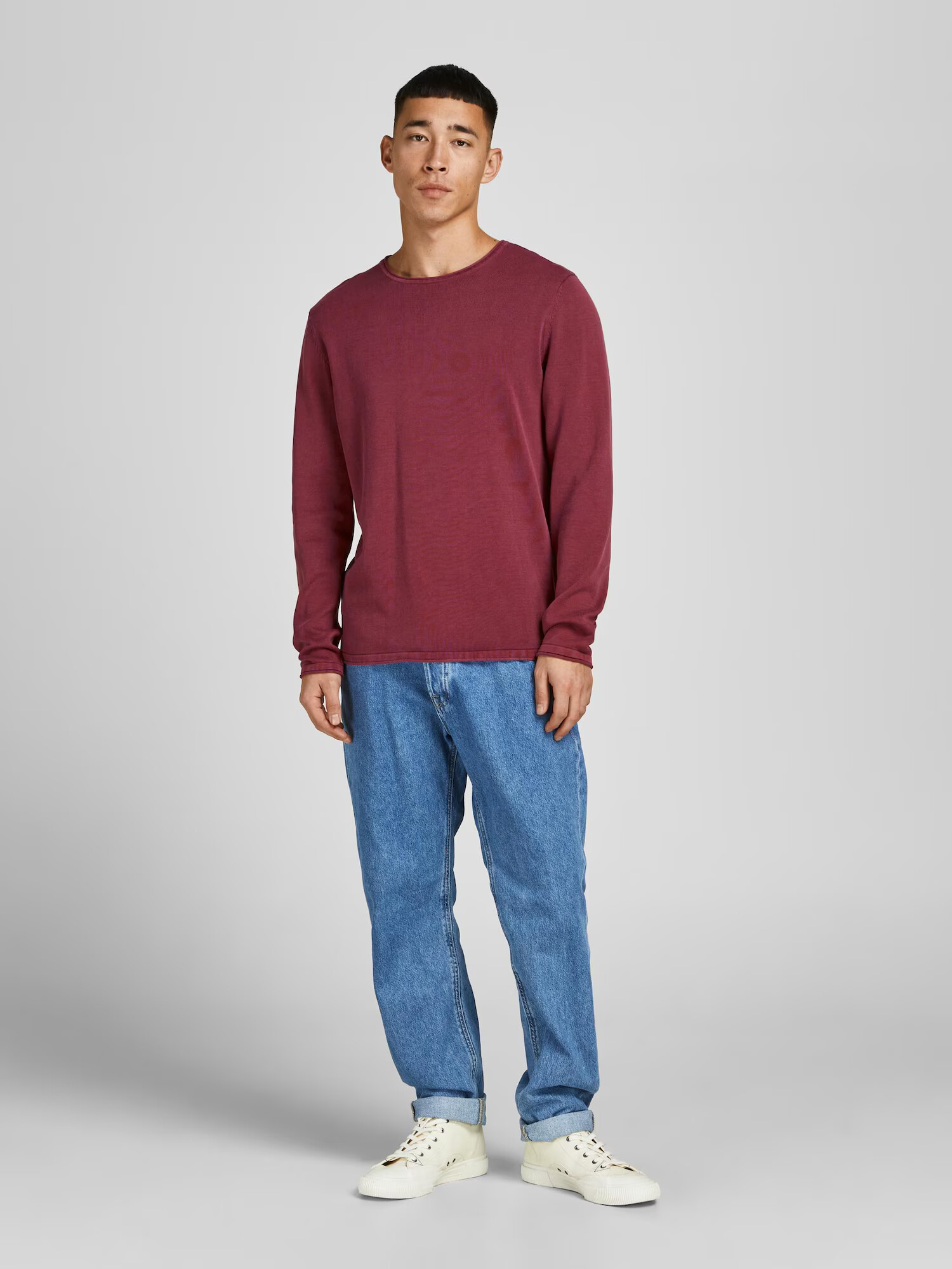 JACK & JONES Pulover 'LEO' burgund - Pepit.si