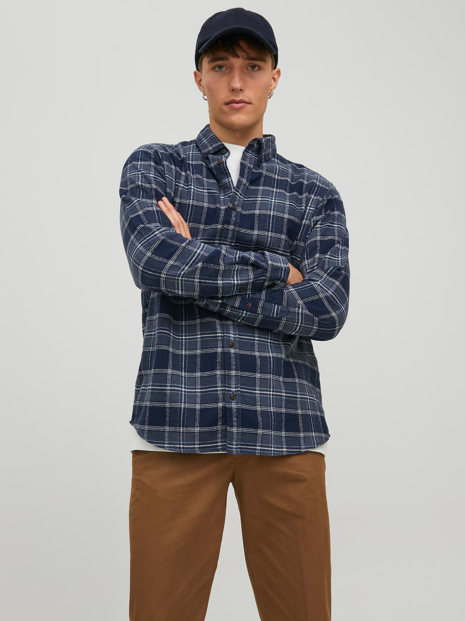 JACK & JONES Srajca 'Barret' marine / mornarska / bela - Pepit.si