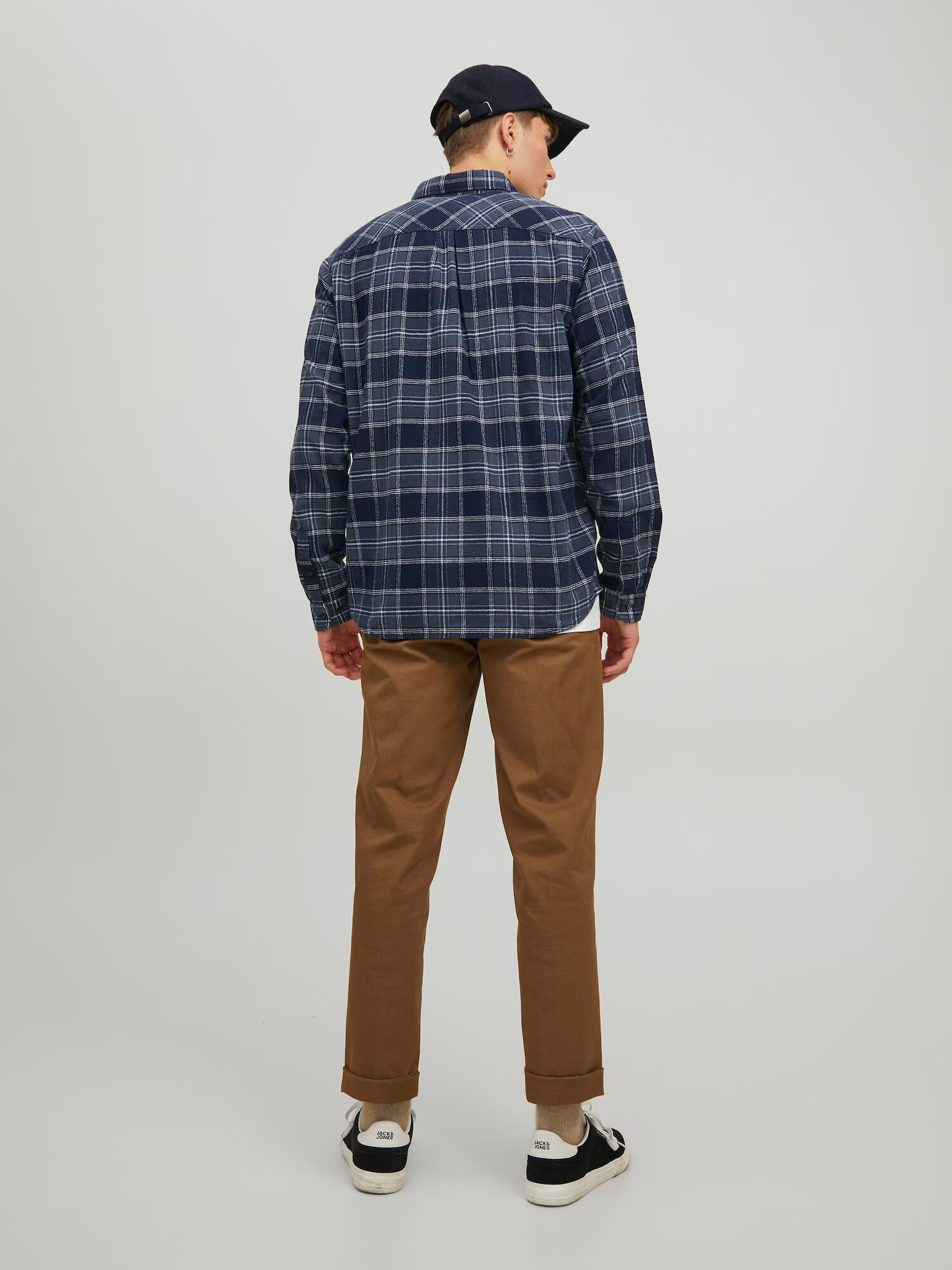 JACK & JONES Srajca 'Barret' marine / mornarska / bela - Pepit.si