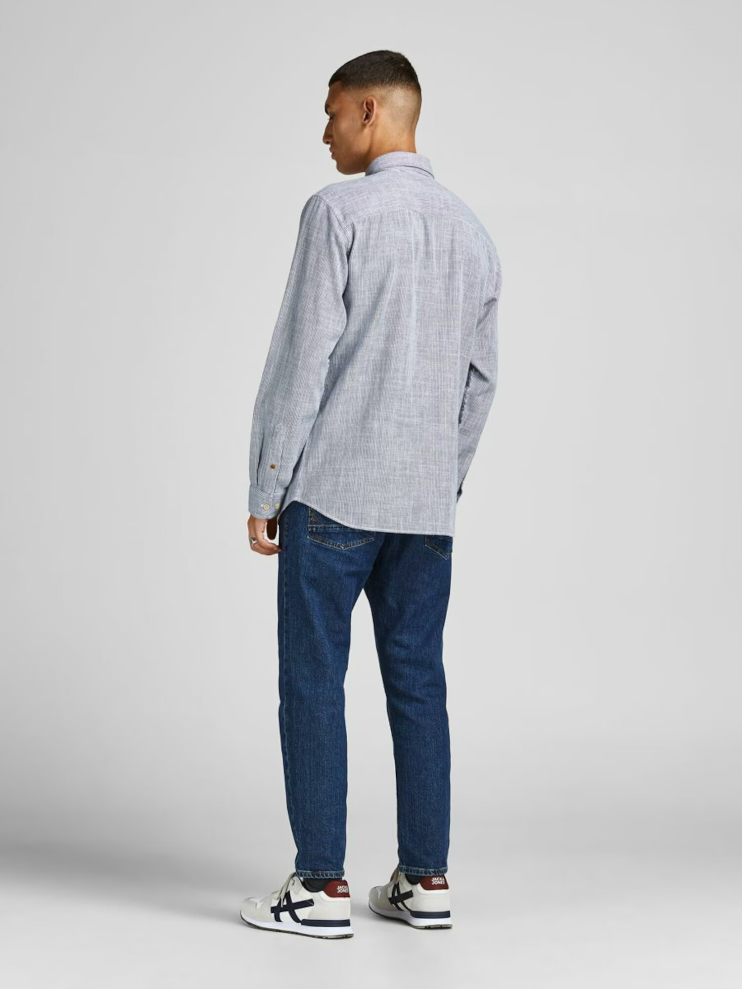 JACK & JONES Srajca 'Blu Seattle' golobje modra / bela - Pepit.si