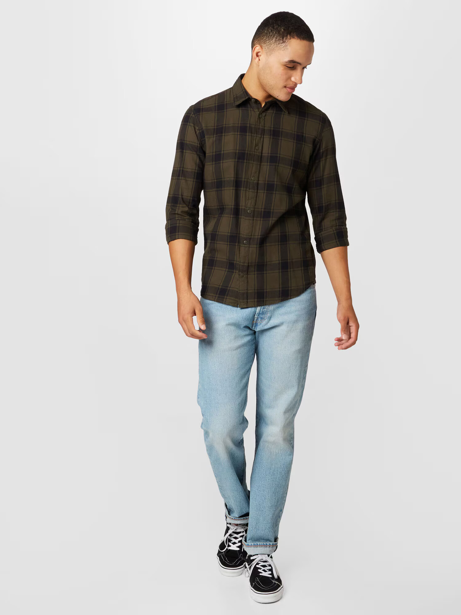 JACK & JONES Srajca 'CARL' mornarska / kaki - Pepit.si