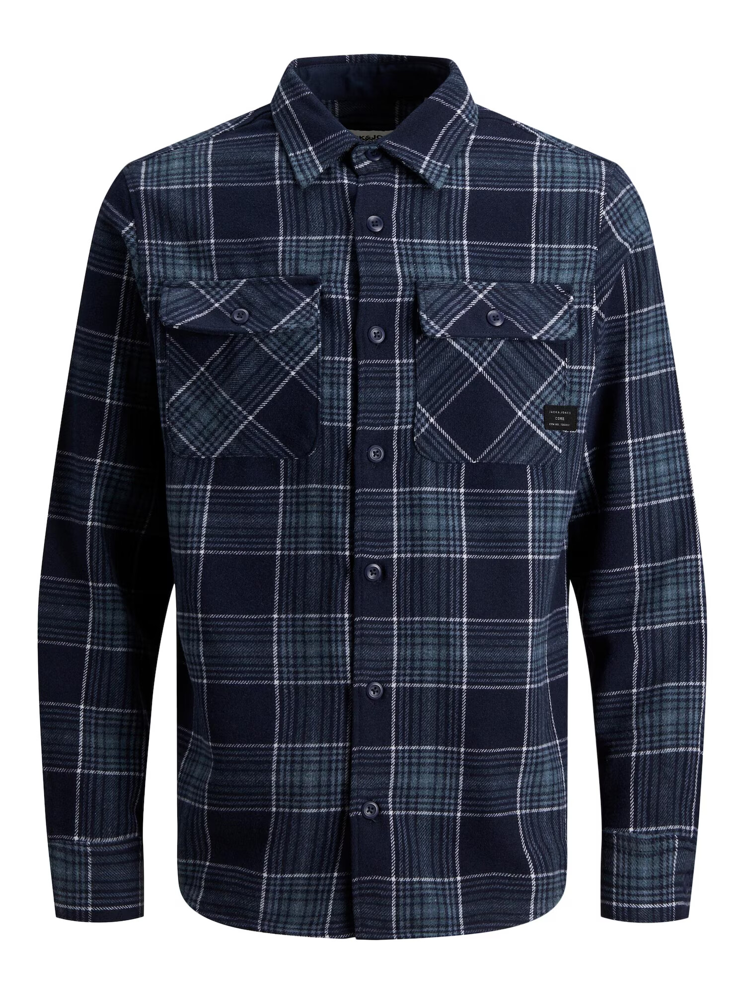 JACK & JONES Srajca 'Darren' mornarska / dimno modra / bela - Pepit.si