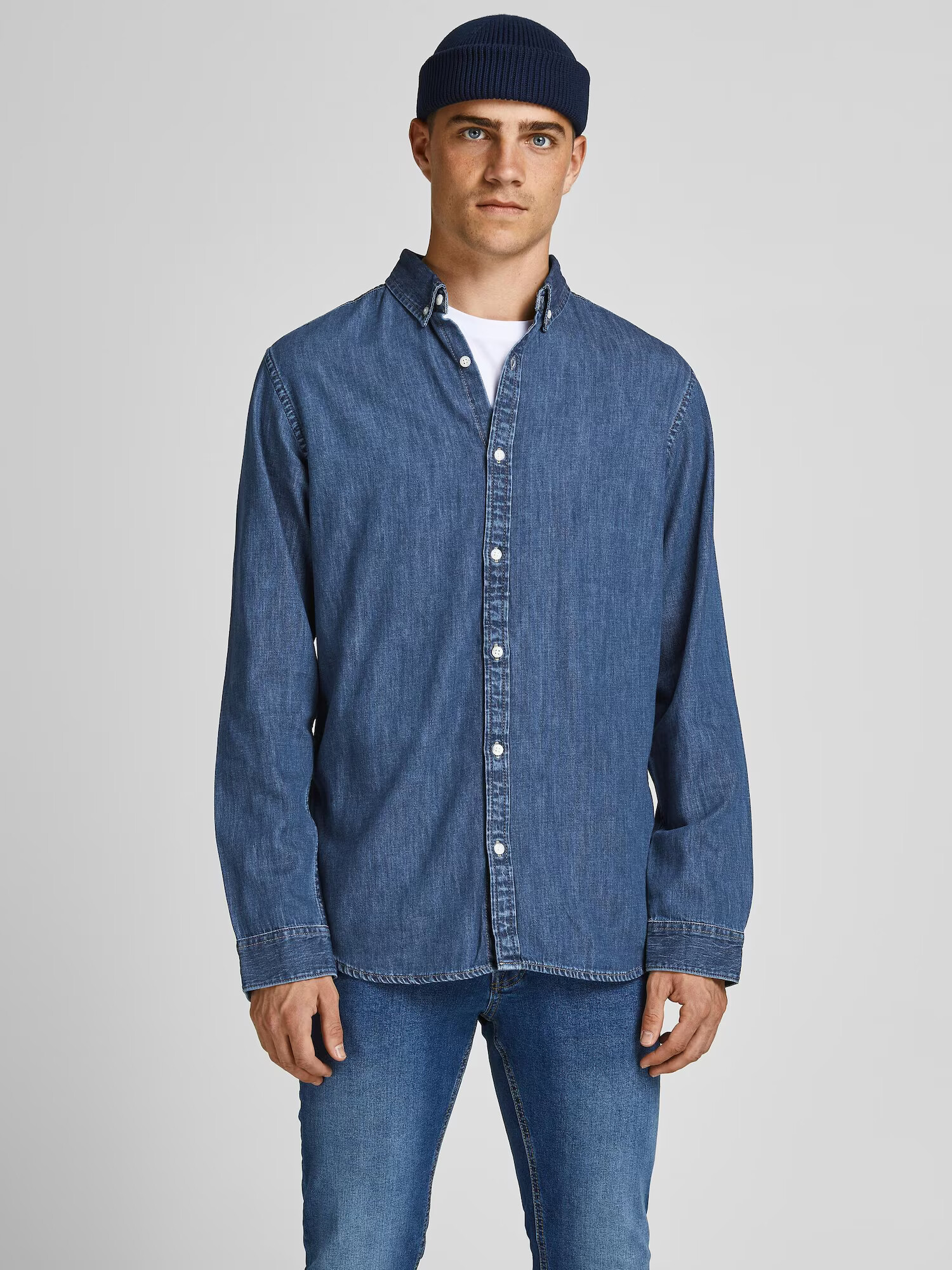 JACK & JONES Srajca 'Felix' moder denim - Pepit.si