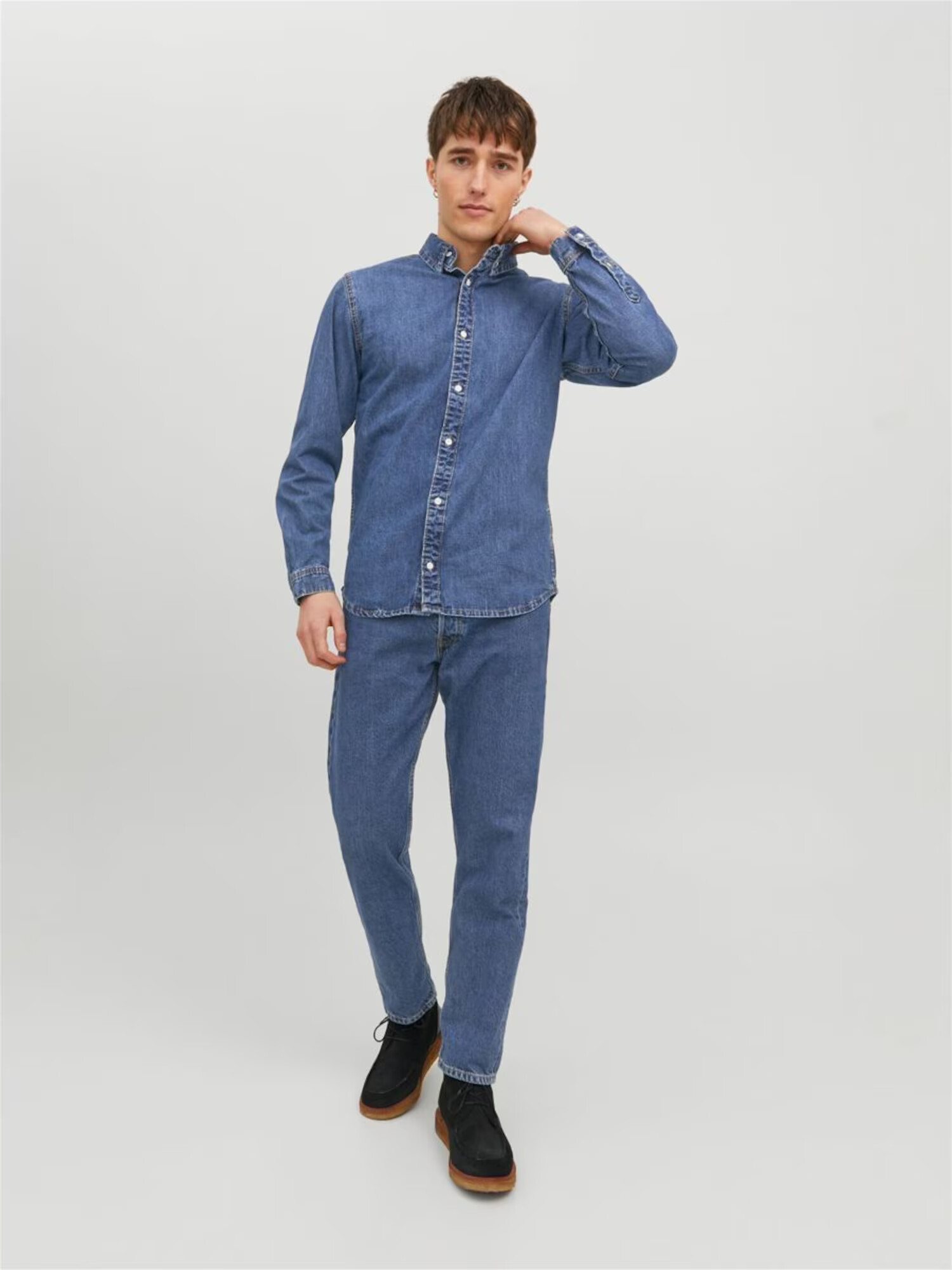 JACK & JONES Srajca 'Felix' moder denim - Pepit.si