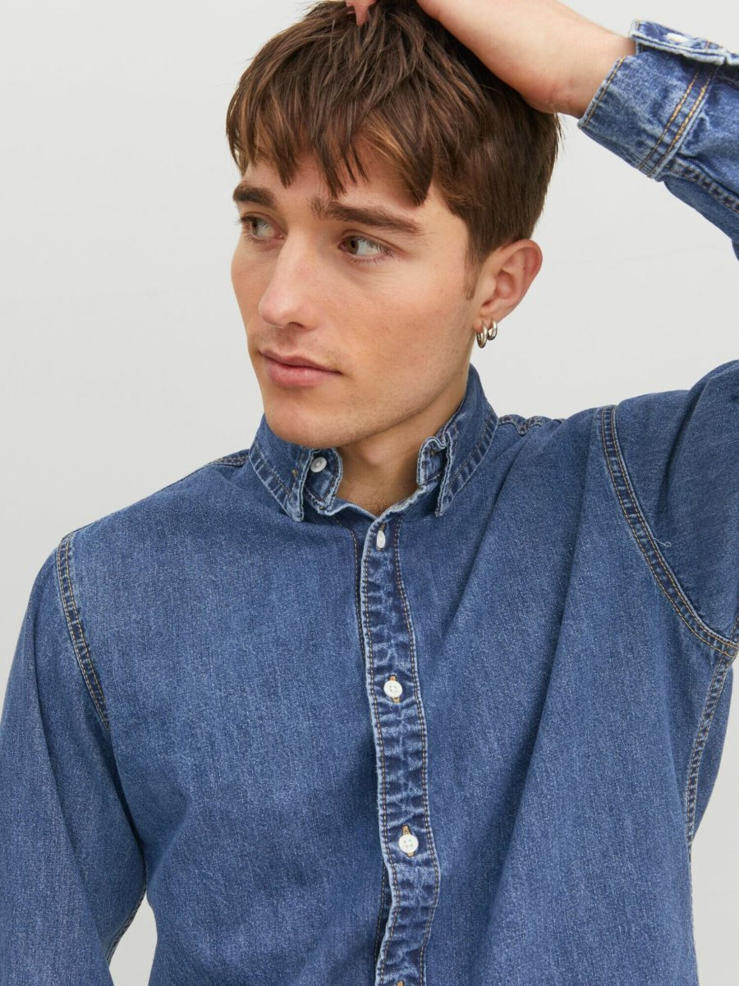 JACK & JONES Srajca 'Felix' moder denim - Pepit.si