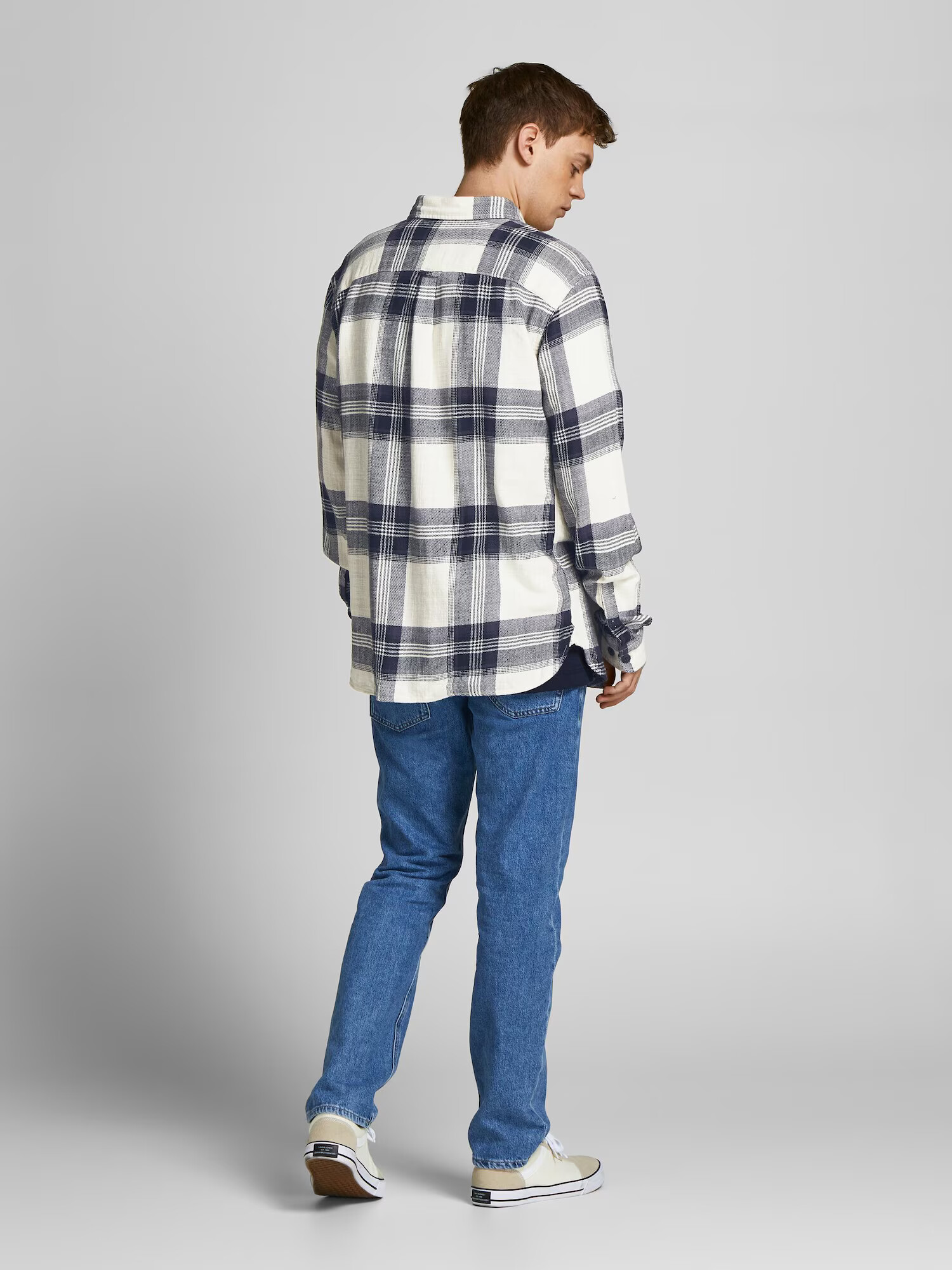 JACK & JONES Srajca 'FINDER' marine / bela - Pepit.si