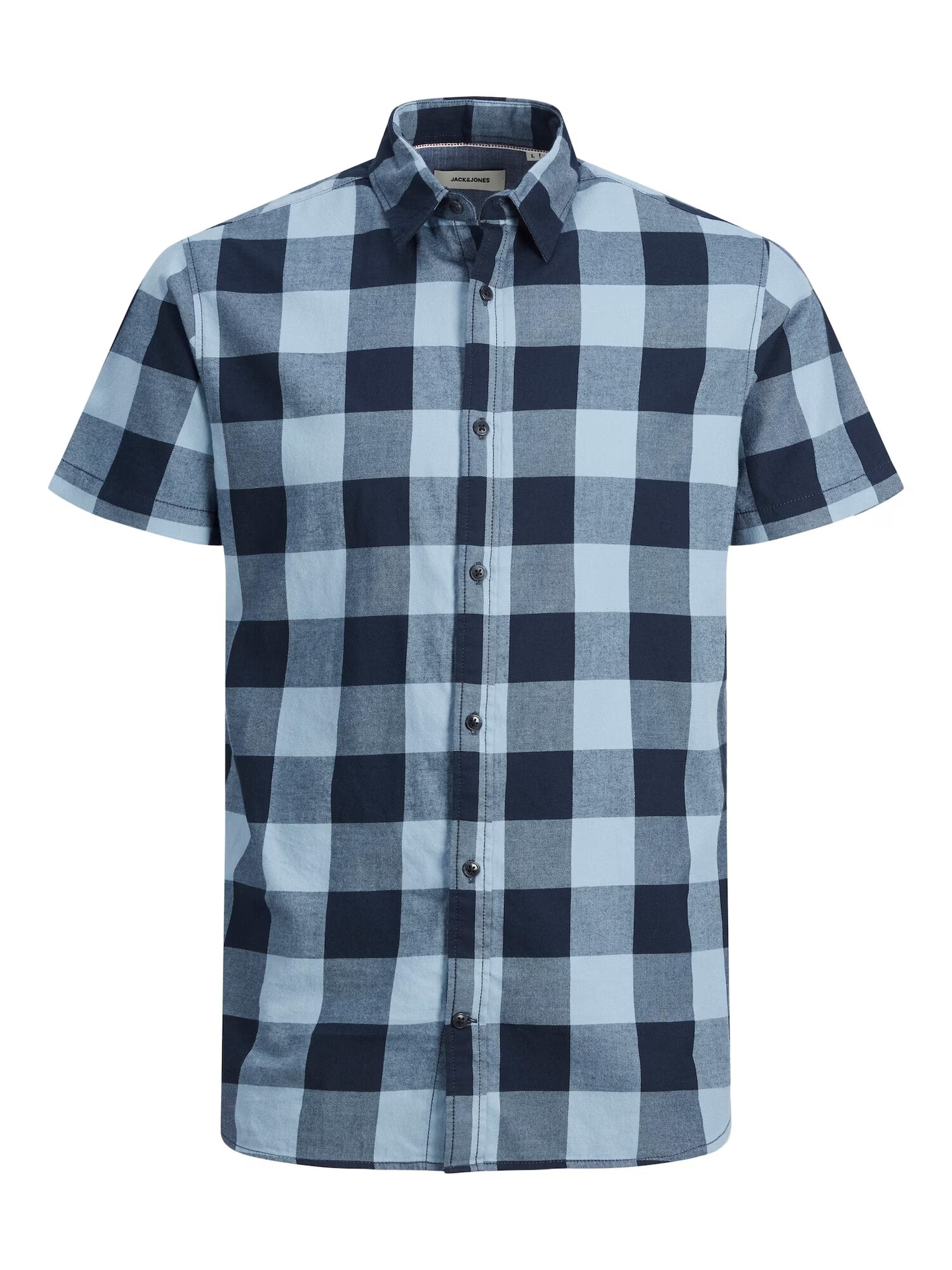 JACK & JONES Srajca 'GINGHAM' moder denim / svetlo modra - Pepit.si