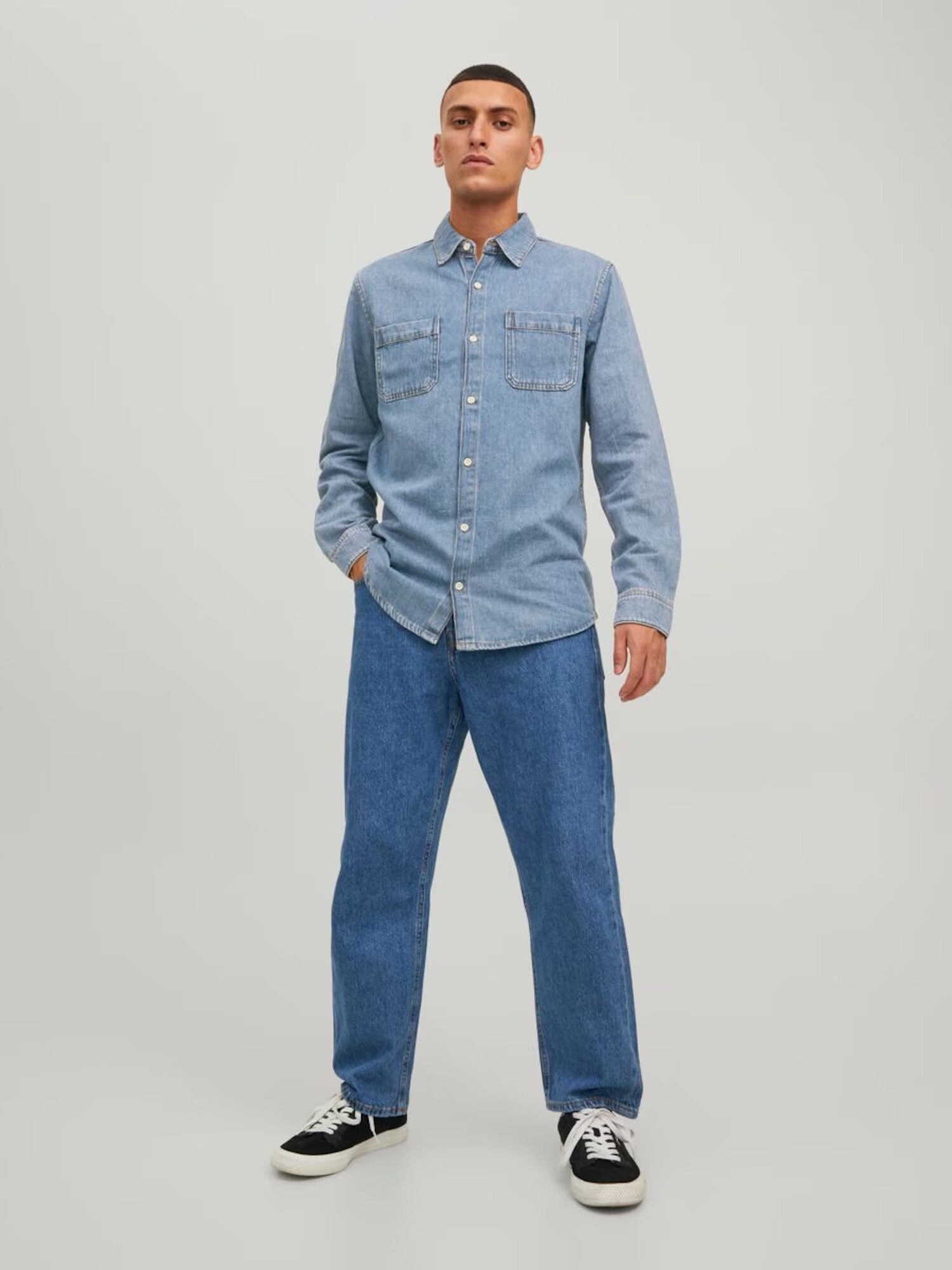 JACK & JONES Srajca 'Jeff' moder denim - Pepit.si