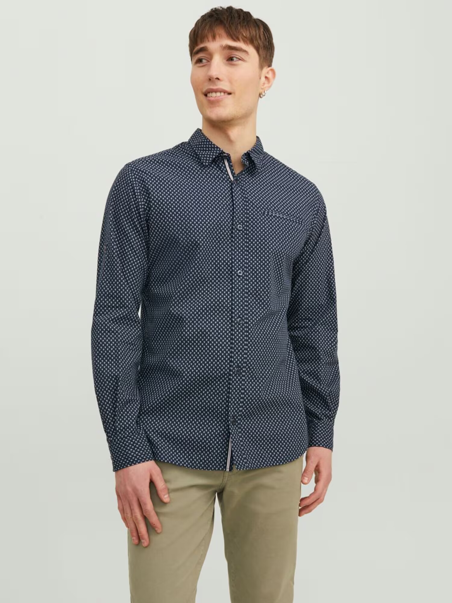 JACK & JONES Srajca modra / bela - Pepit.si