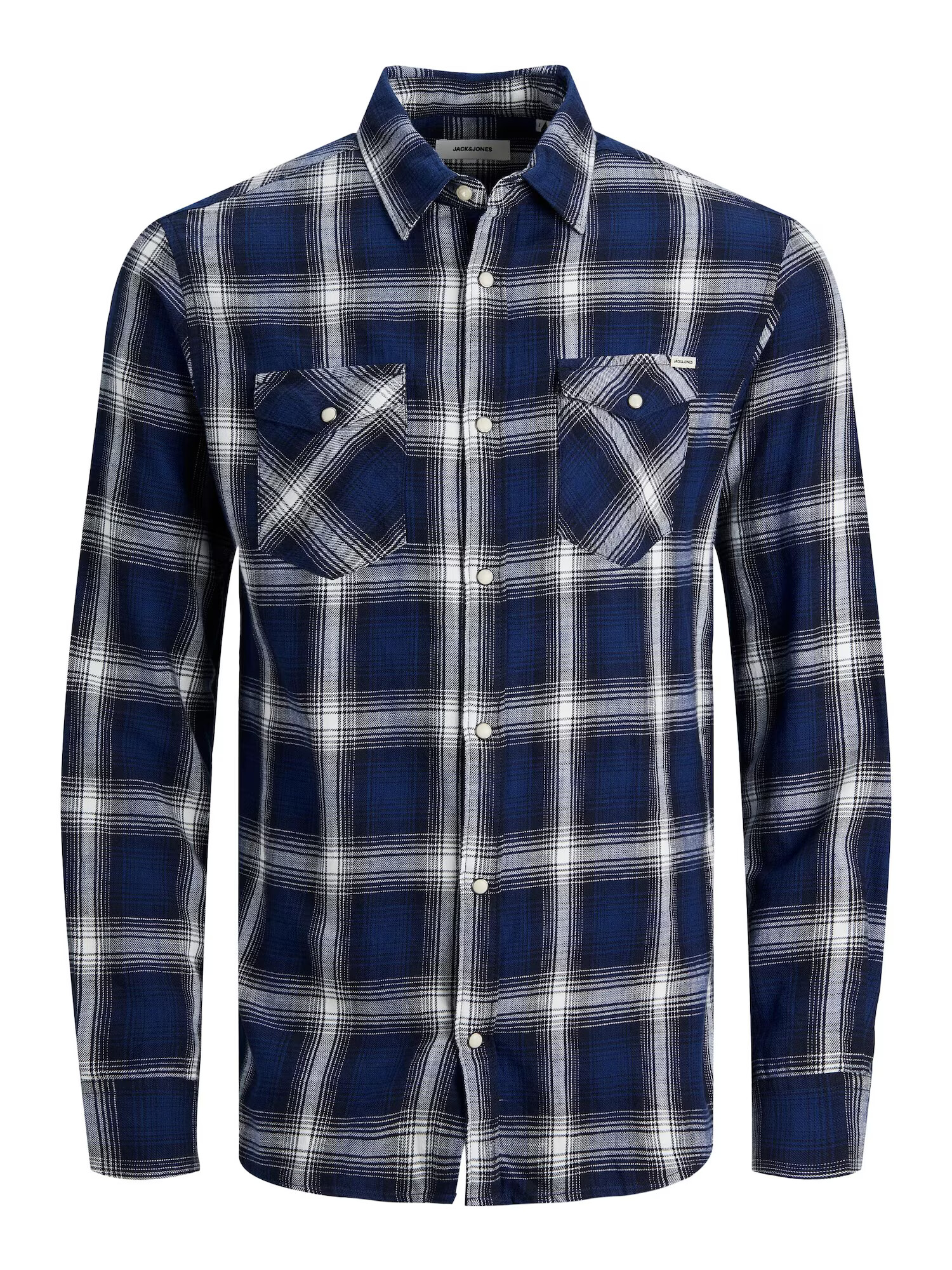 JACK & JONES Srajca modra / mornarska / bela - Pepit.si