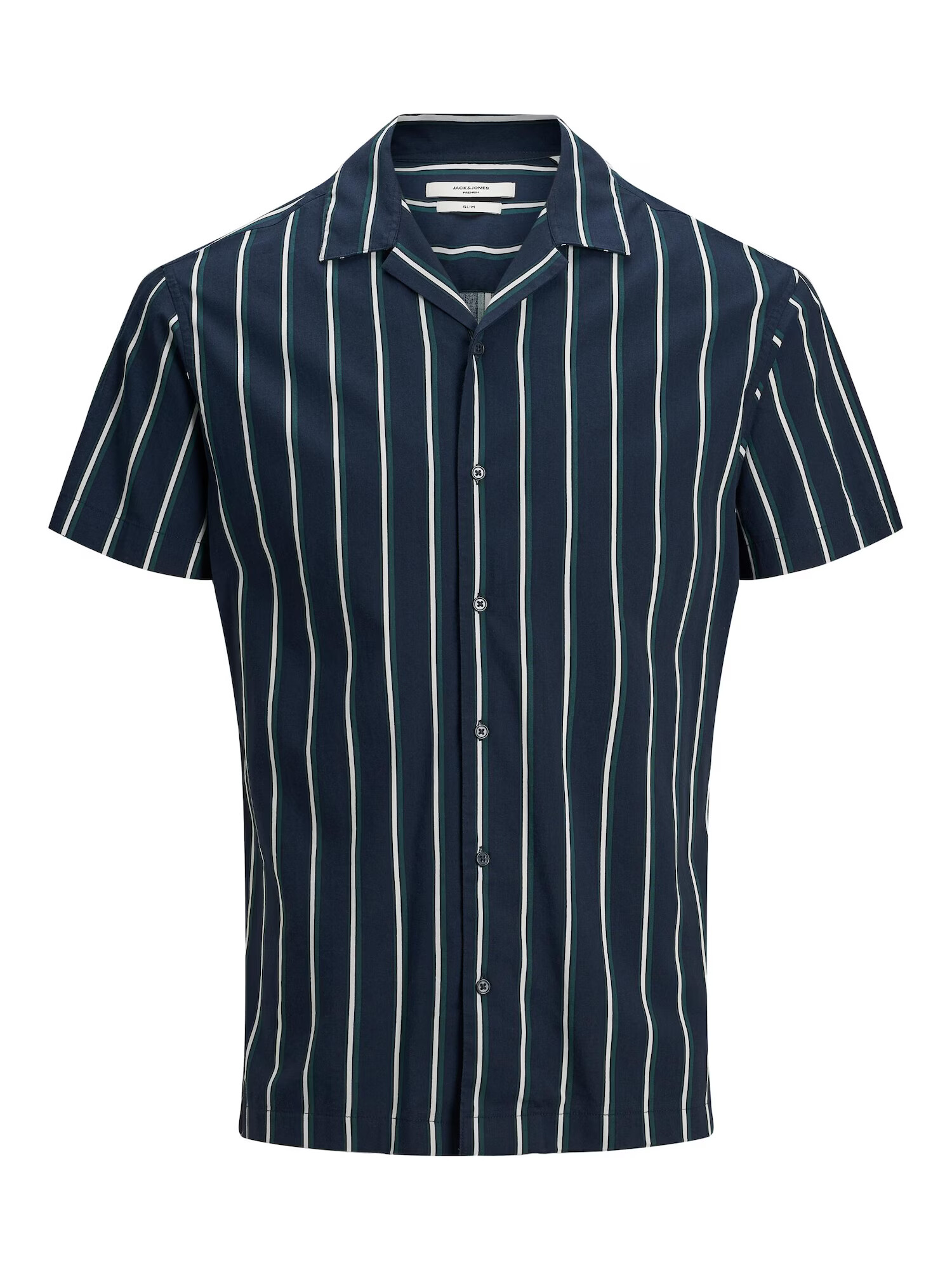 JACK & JONES Hemd mornarska / bela / petrol - Pepit.si