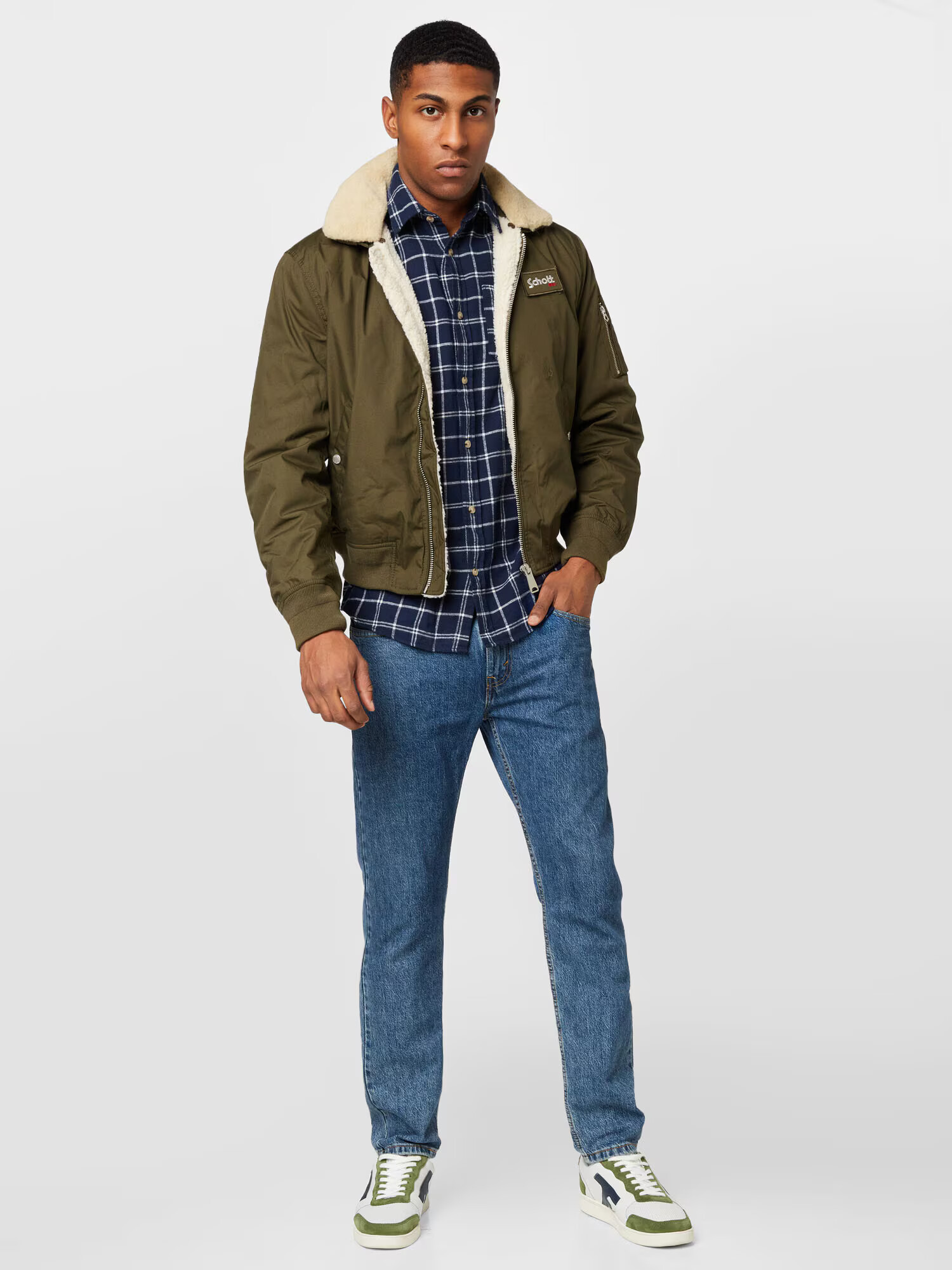 JACK & JONES Srajca 'OWEN' mornarska / bela - Pepit.si