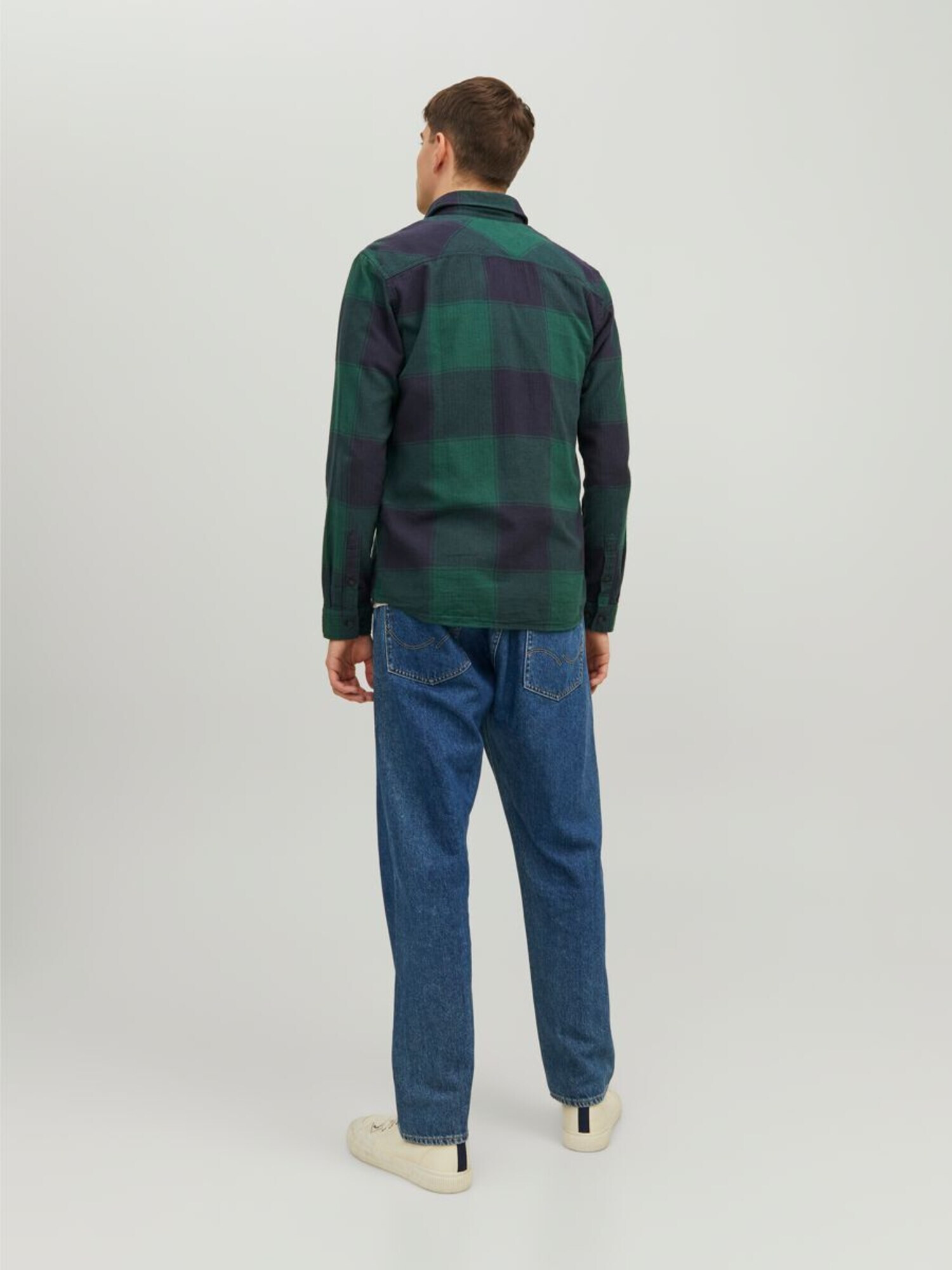 JACK & JONES Srajca 'Owen' pastelno zelena / temno zelena / bela - Pepit.si