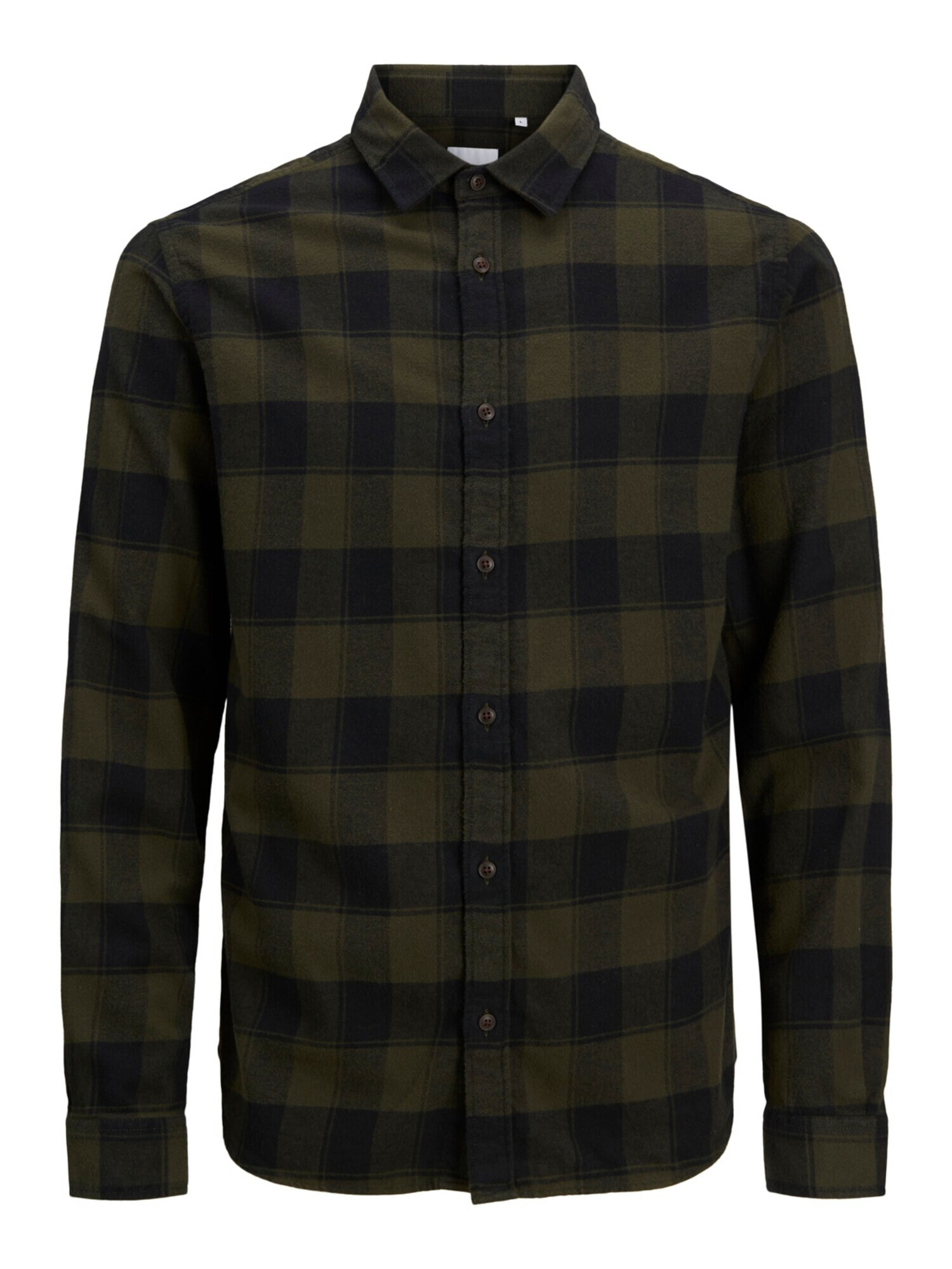 JACK & JONES Srajca 'PLAIN' svetlo rjava / zelena - Pepit.si