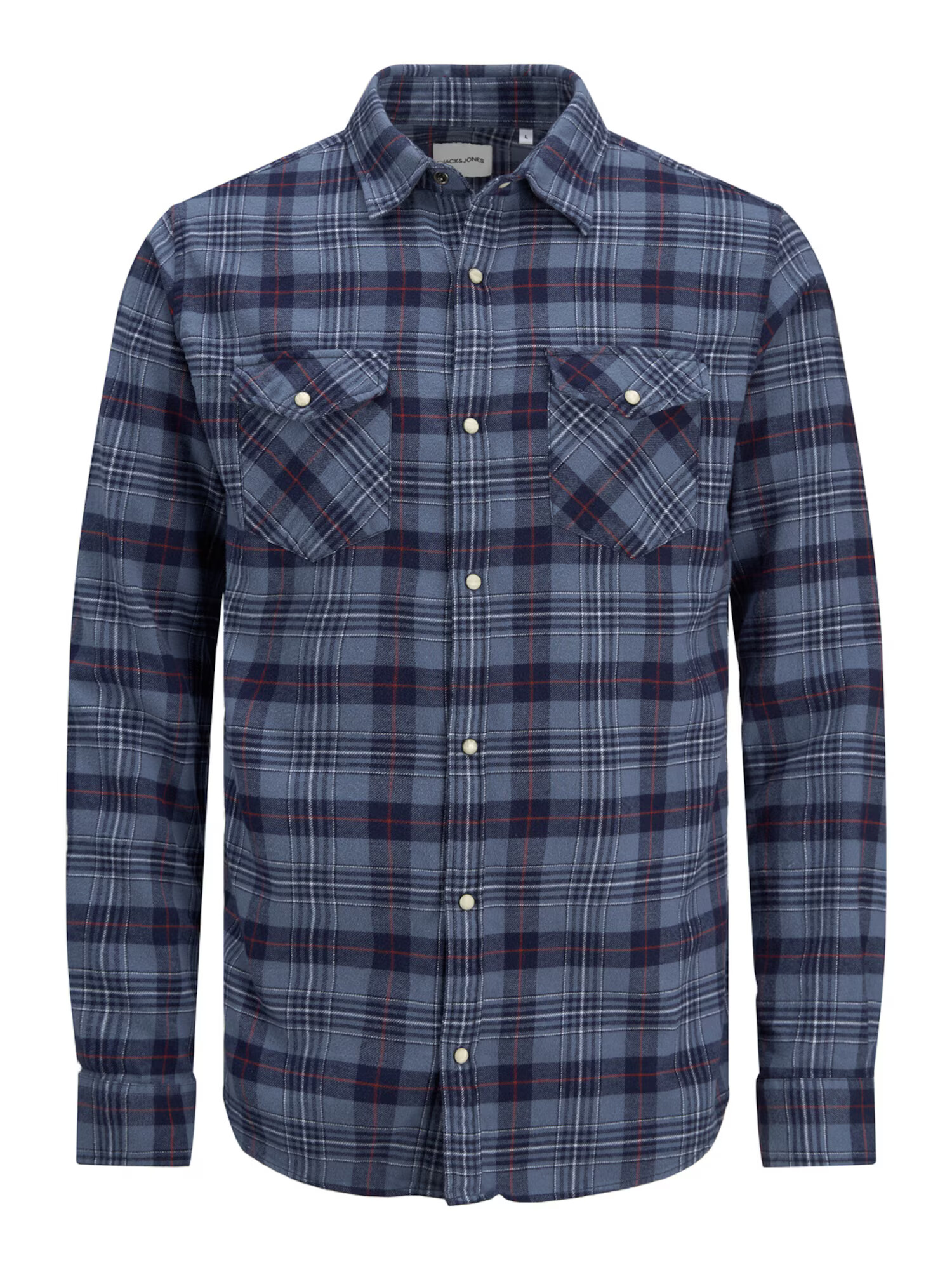 JACK & JONES Srajca 'Sheridan' mornarska / golobje modra / bordo - Pepit.si