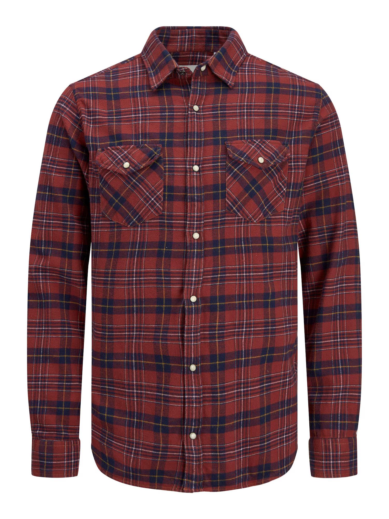 JACK & JONES Srajca 'Sheridan' mornarska / karamel / burgund / bela - Pepit.si