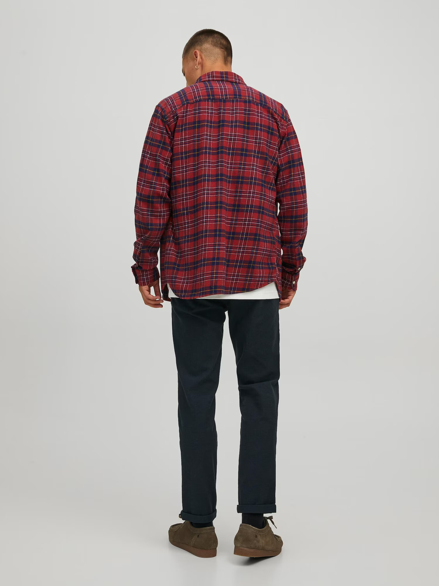 JACK & JONES Srajca 'Sheridan' mornarska / karamel / burgund / bela - Pepit.si