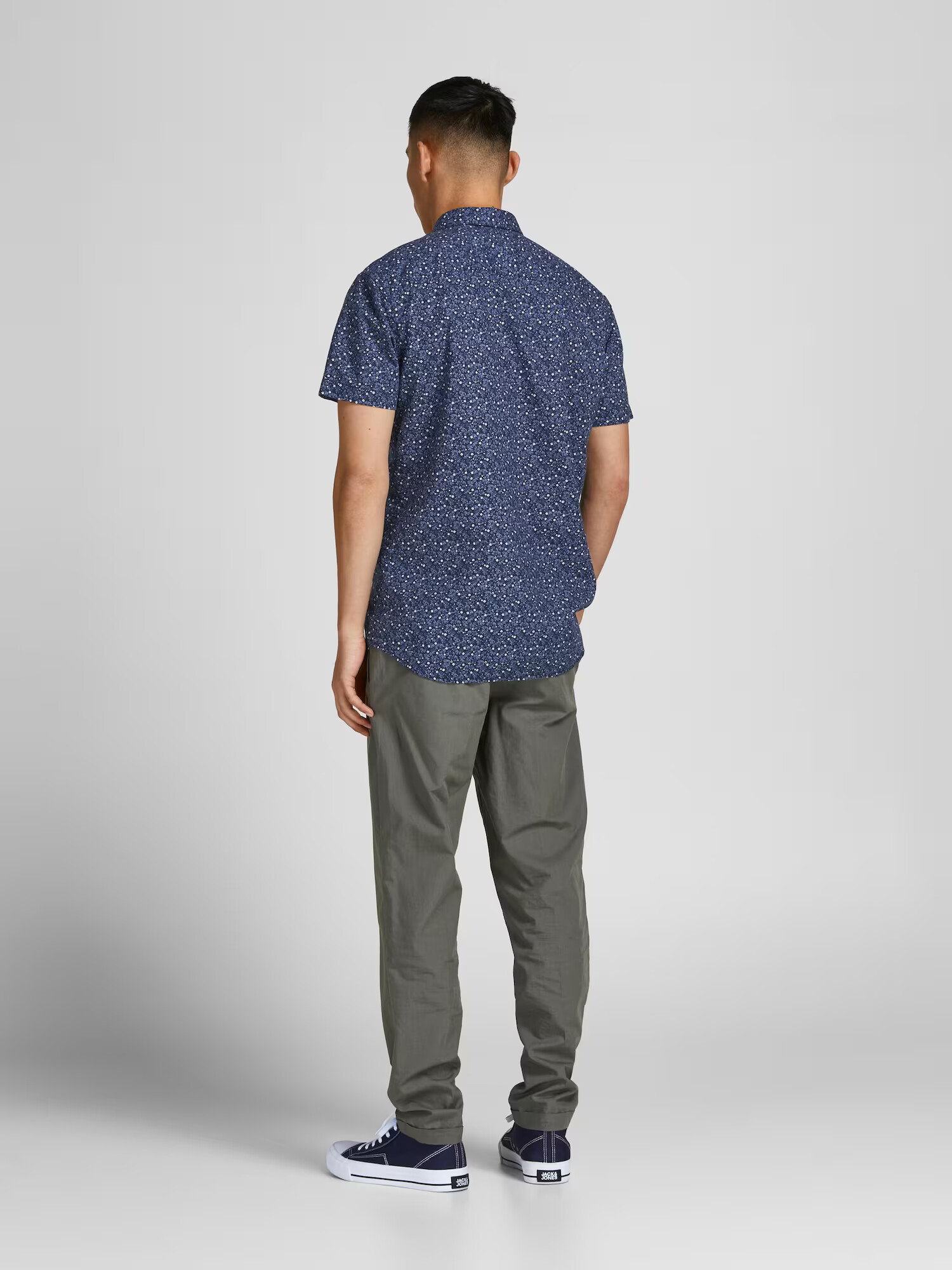 JACK & JONES Srajca 'Summer' mornarska / golobje modra / bela - Pepit.si