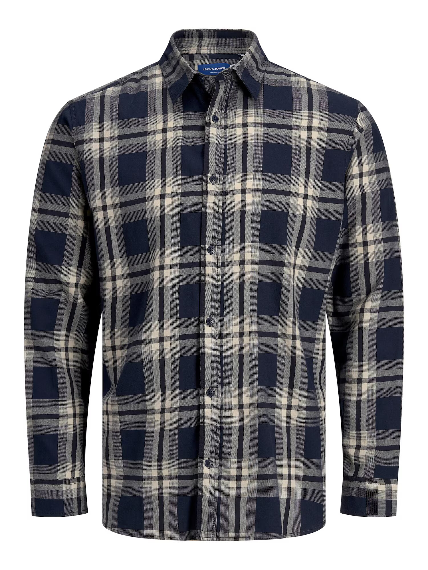 JACK & JONES Srajca kremna / temno modra - Pepit.si