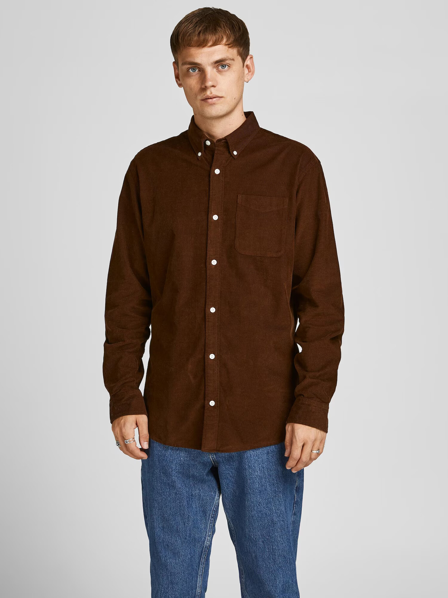 JACK & JONES Srajca temno rjava - Pepit.si