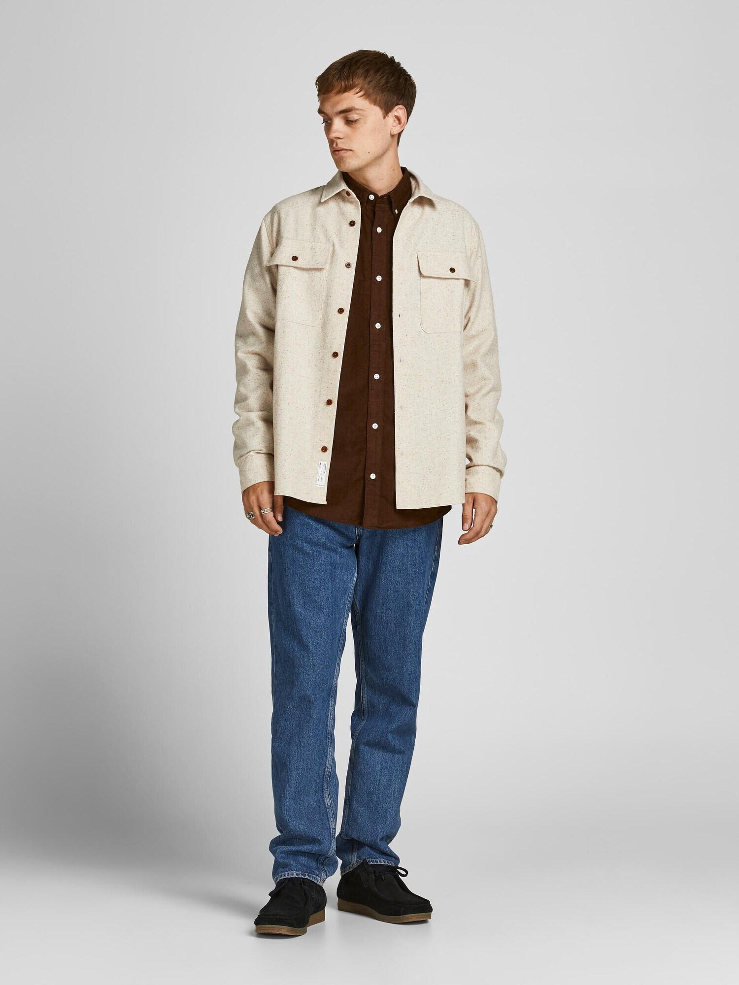 JACK & JONES Srajca temno rjava - Pepit.si