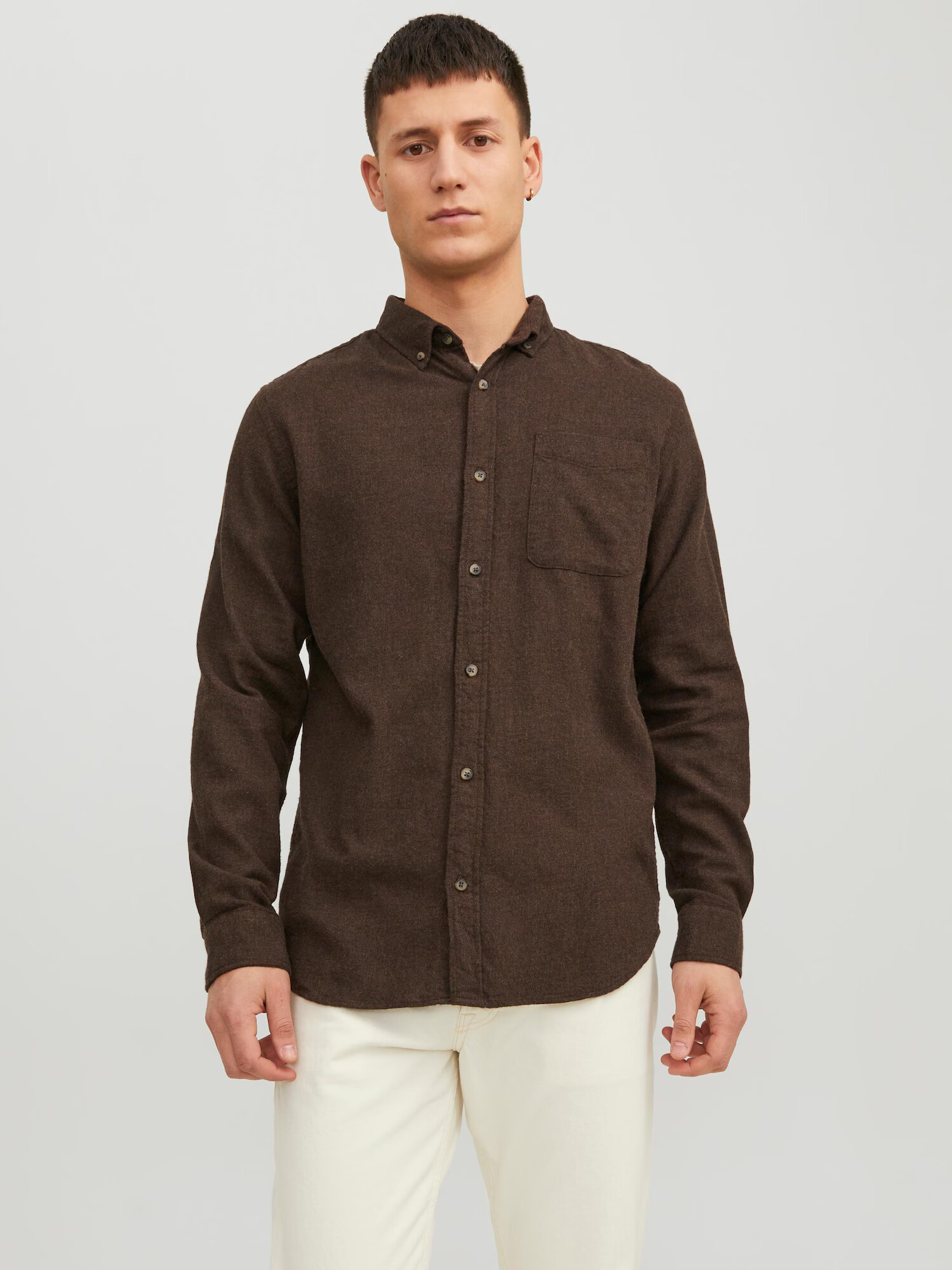 JACK & JONES Srajca temno rjava - Pepit.si