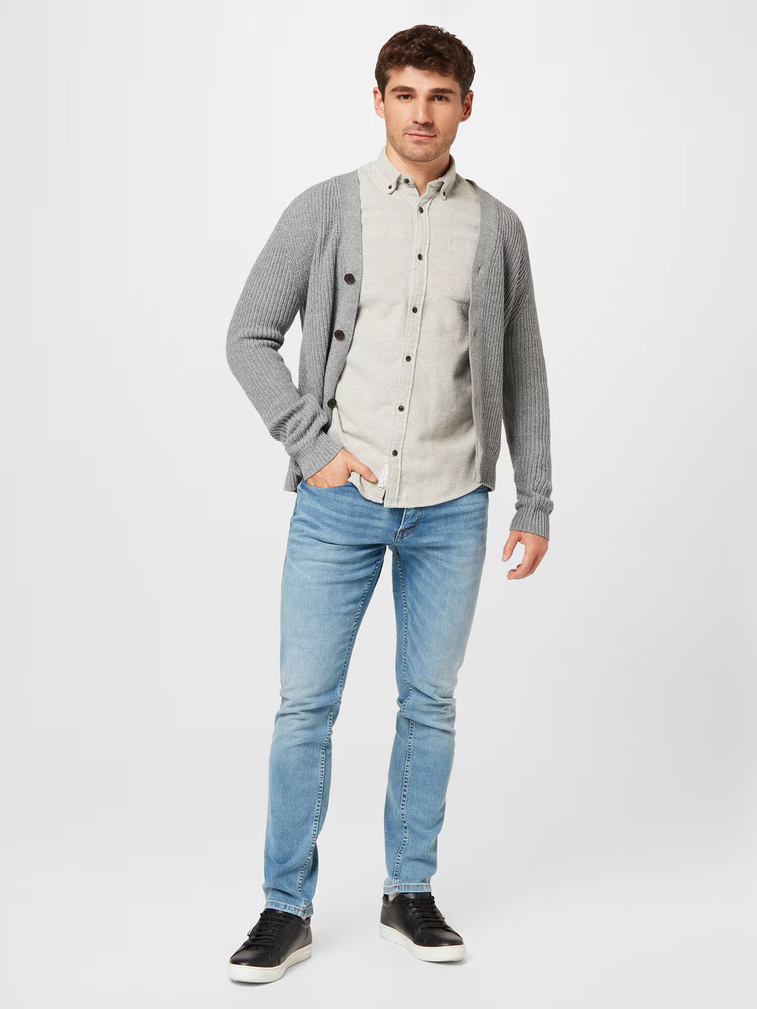 JACK & JONES Srajca 'WALTER' pegasto siva - Pepit.si