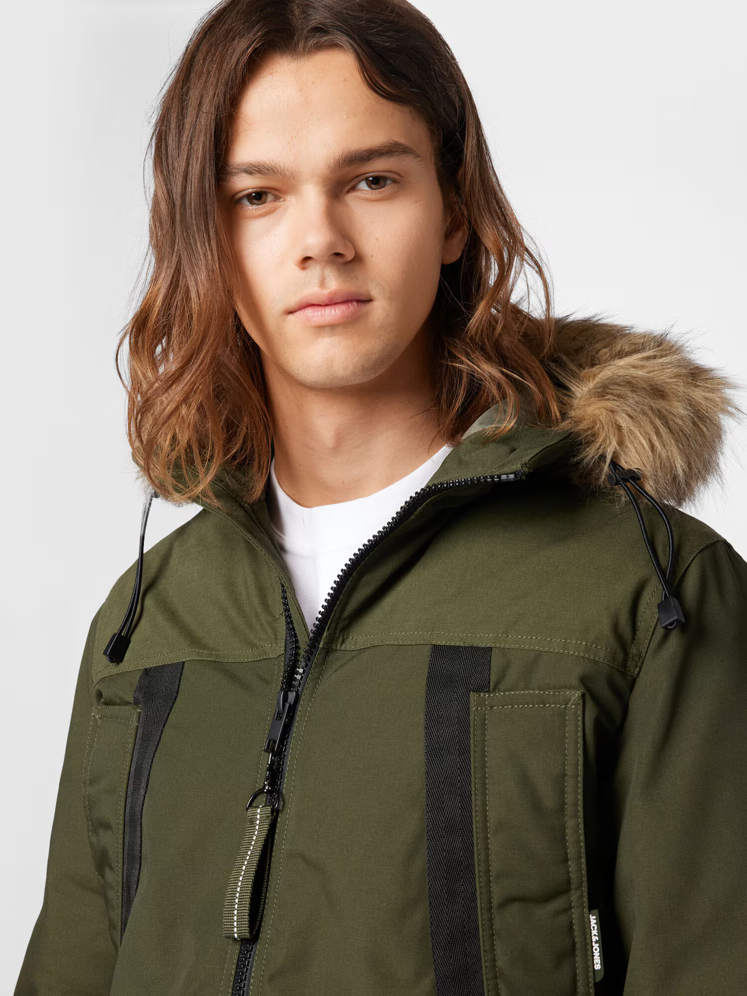 JACK & JONES Zimska jakna 'Rocket' svetlo rjava / oliva / črna - Pepit.si