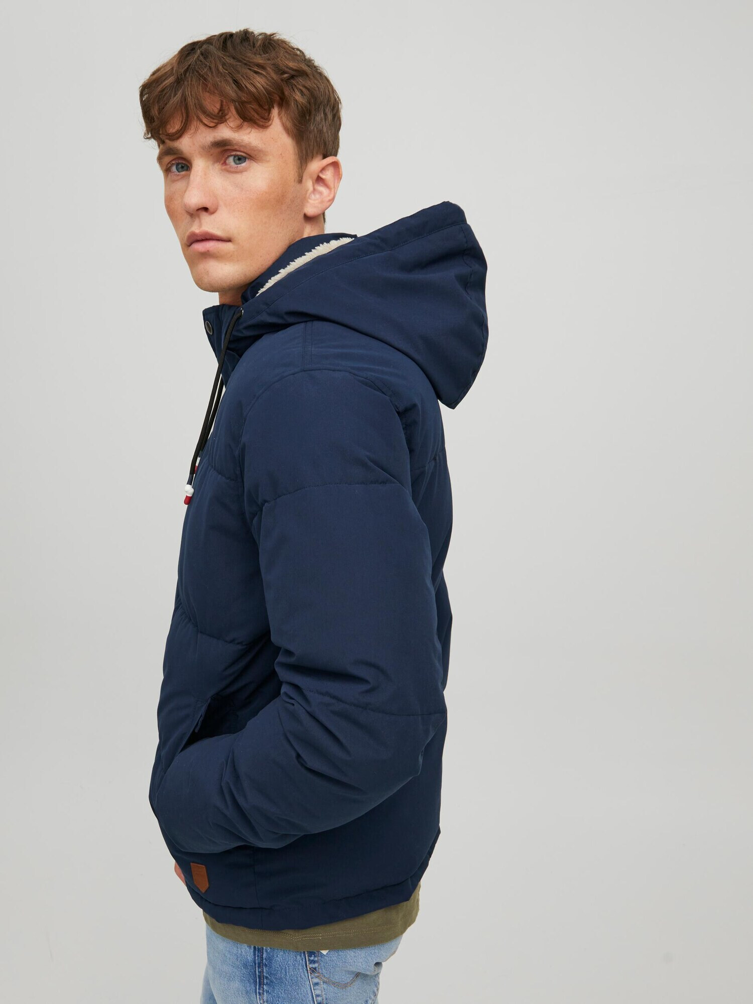 JACK & JONES Zimska jakna 'Timo' mornarska / bela - Pepit.si