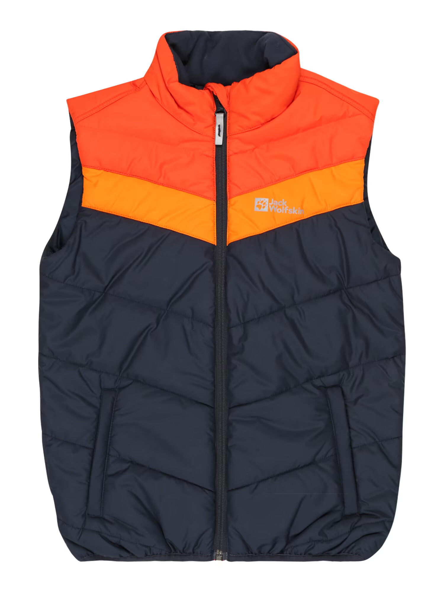 JACK WOLFSKIN Brezrokavnik 'THREE HILLS' marine / srebrno-siva / neonsko oranžna / svetlo oranžna - Pepit.si