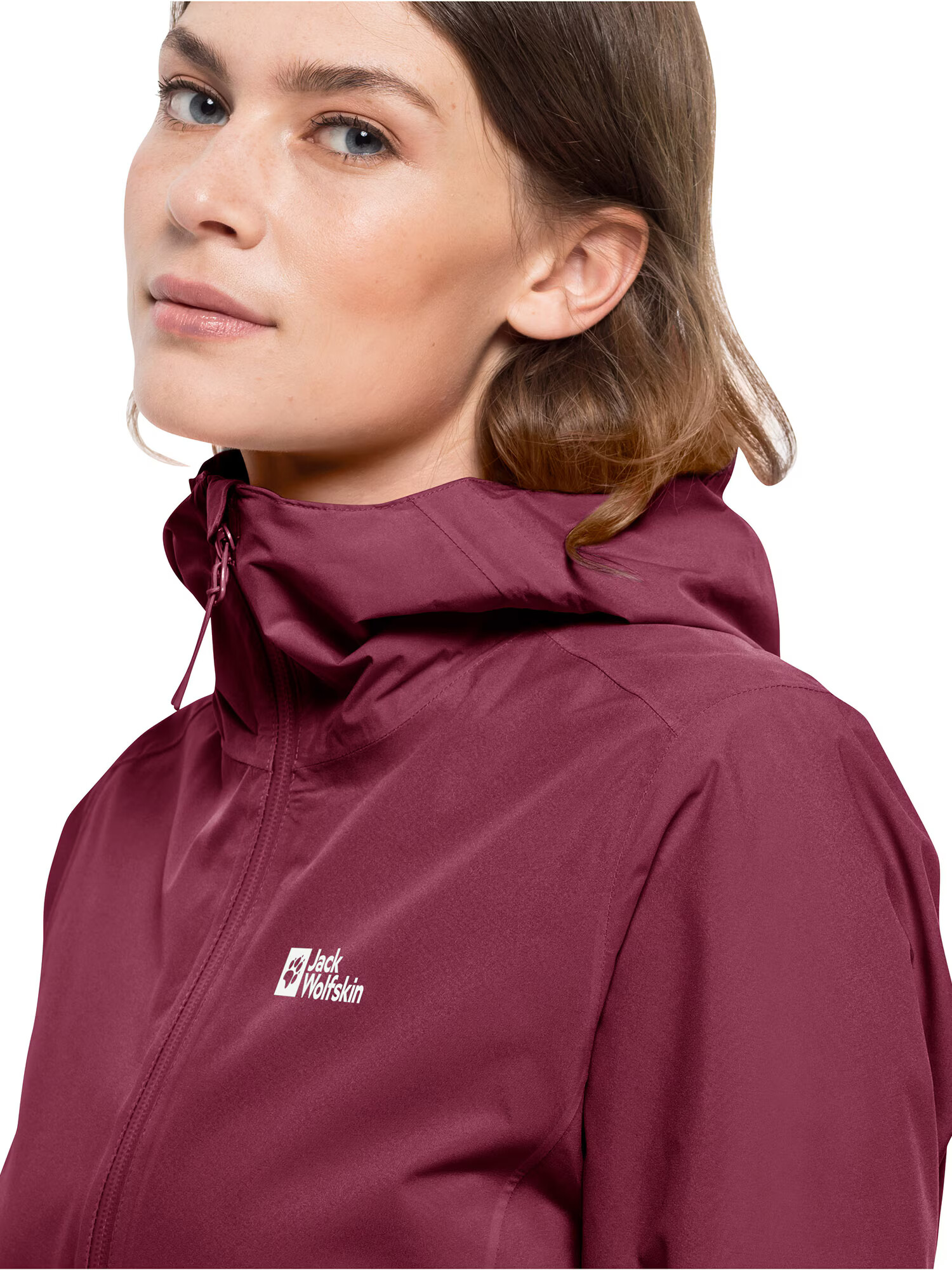 JACK WOLFSKIN Funkcionalna jakna burgund / bela - Pepit.si