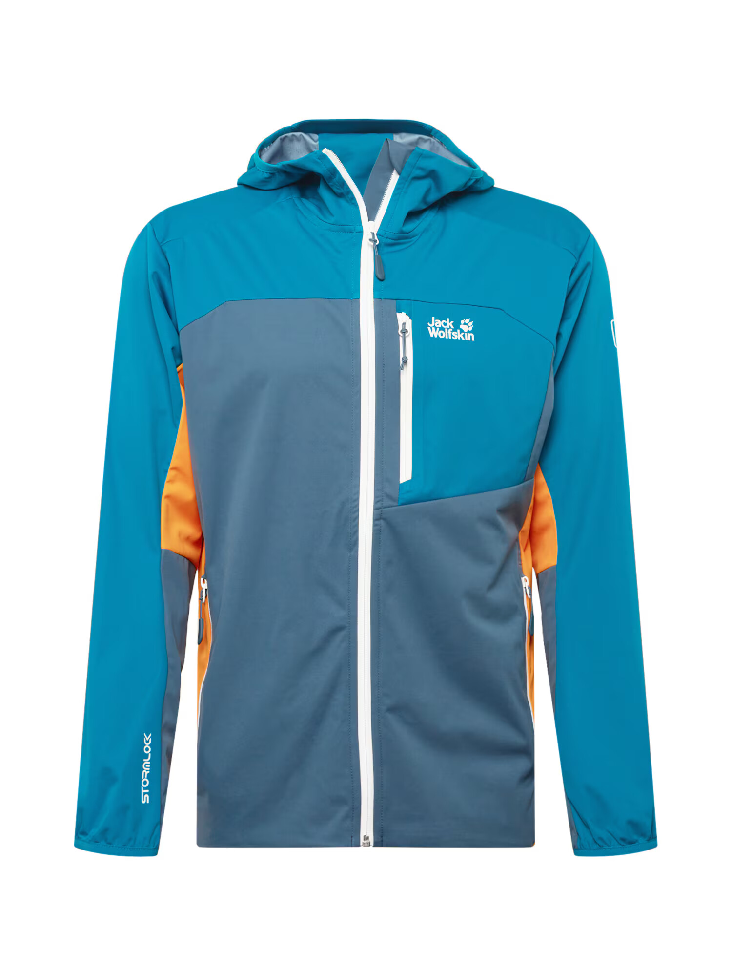 JACK WOLFSKIN Prehodna jakna 'EAGLE PEAK II' modra / oranžna / bela / cijansko modra - Pepit.si