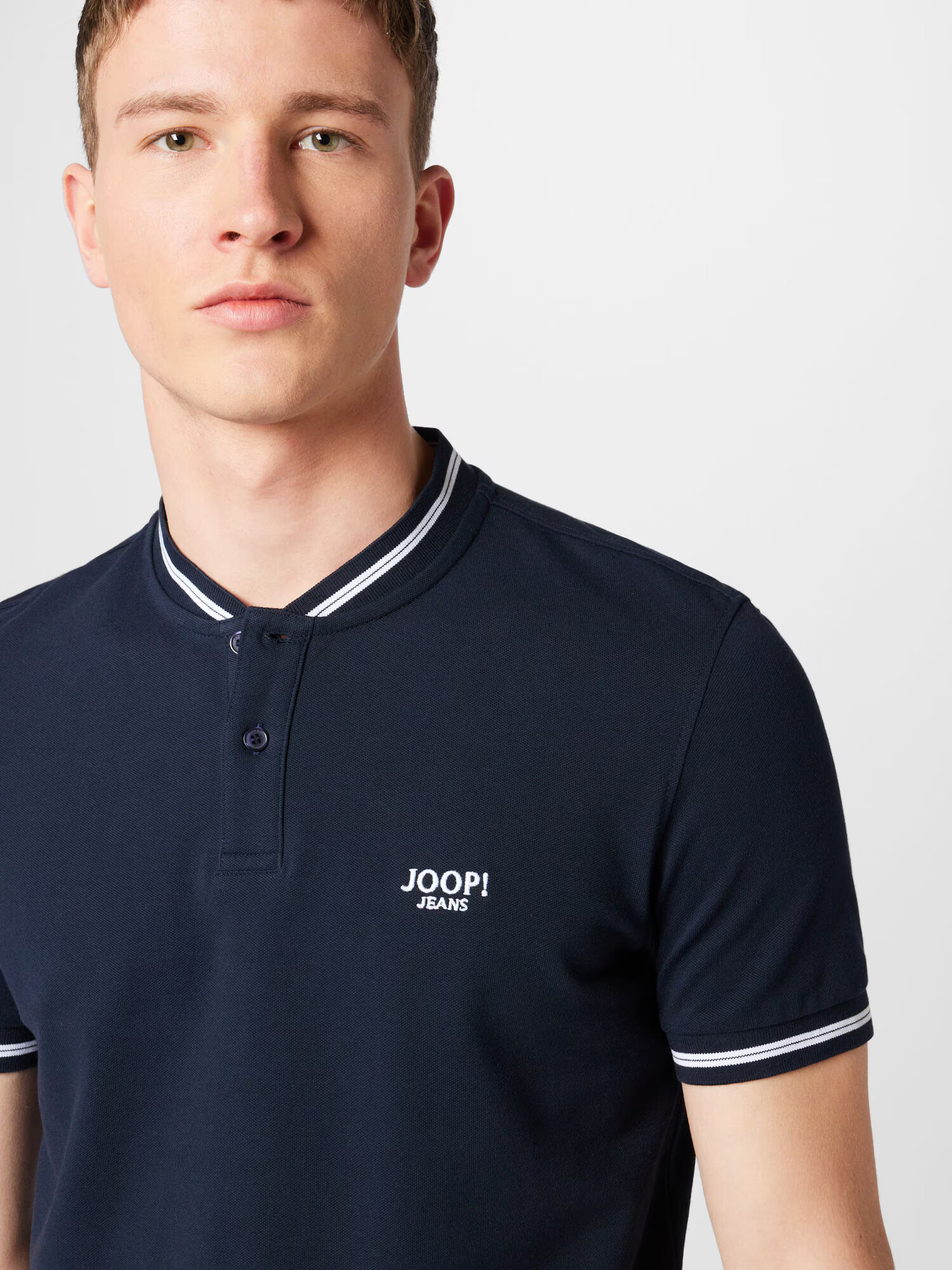 JOOP! Jeans Majica 'Alaric' mornarska / bela - Pepit.si