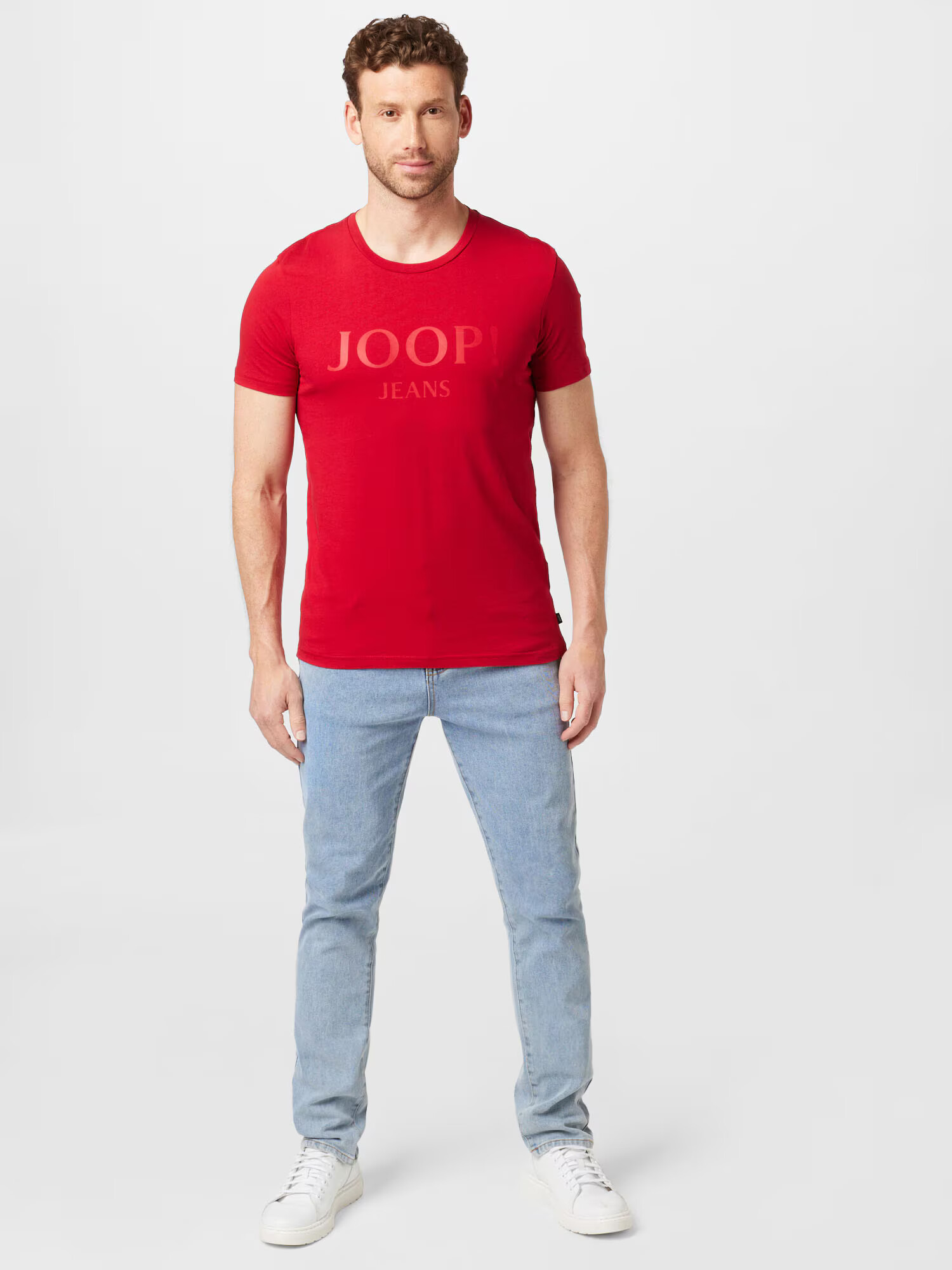 JOOP! Jeans Majica 'Alex' rdeča / pastelno rdeča - Pepit.si