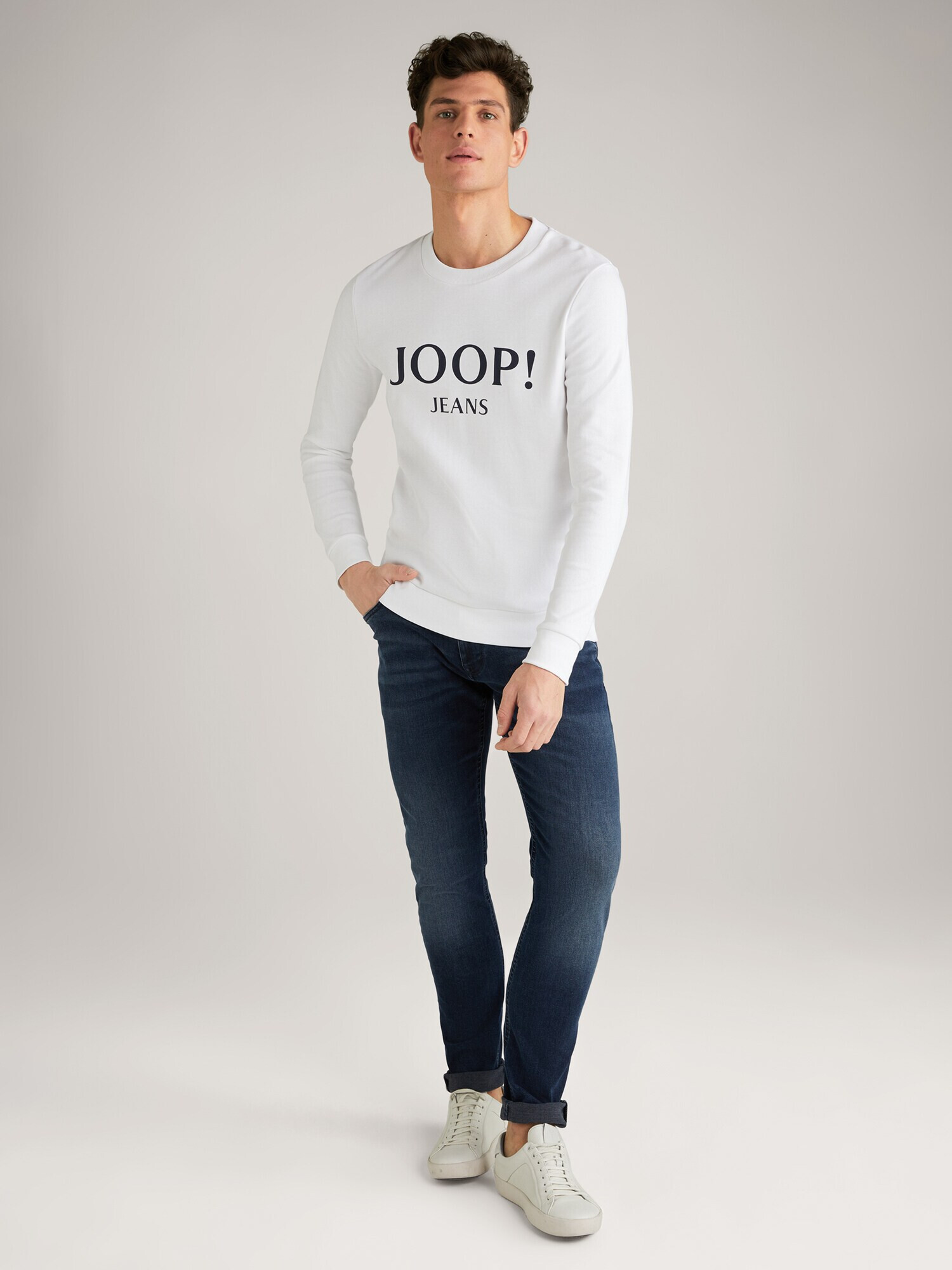 JOOP! Jeans Majica 'Alfred' črna / bela - Pepit.si