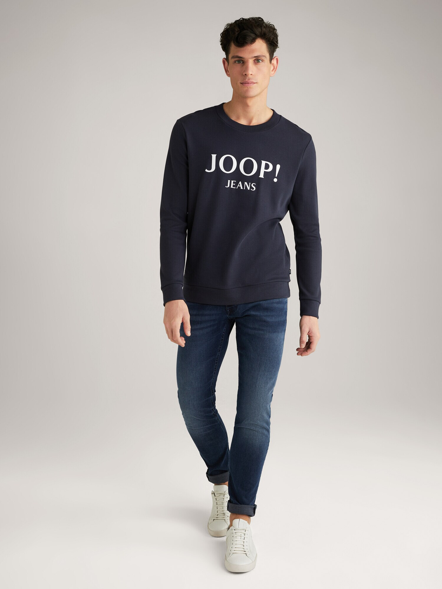 JOOP! Jeans Majica 'Alfred' temno modra / bela - Pepit.si