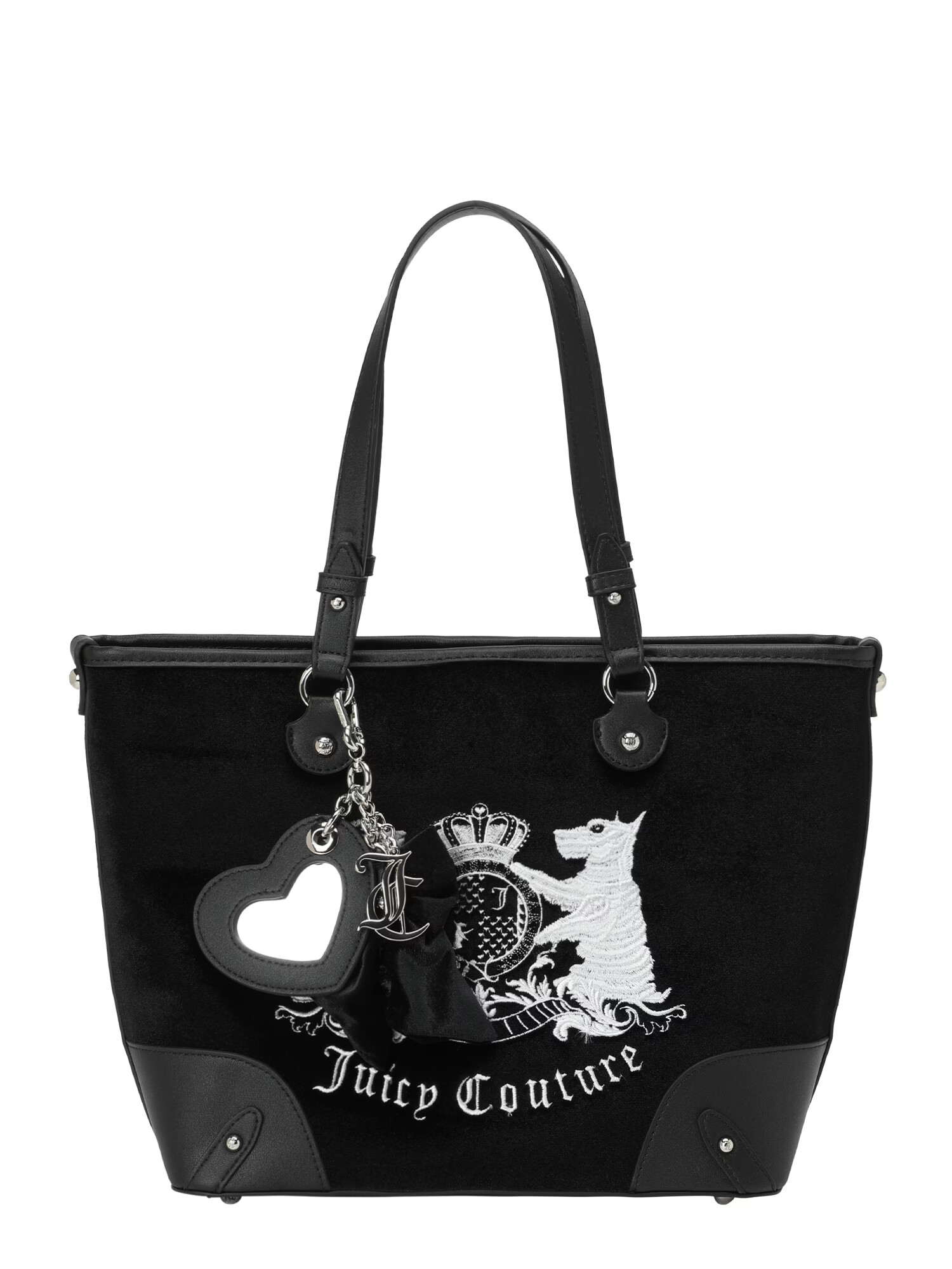 Juicy Couture Nakupovalna torba črna / srebrna / bela - Pepit.si