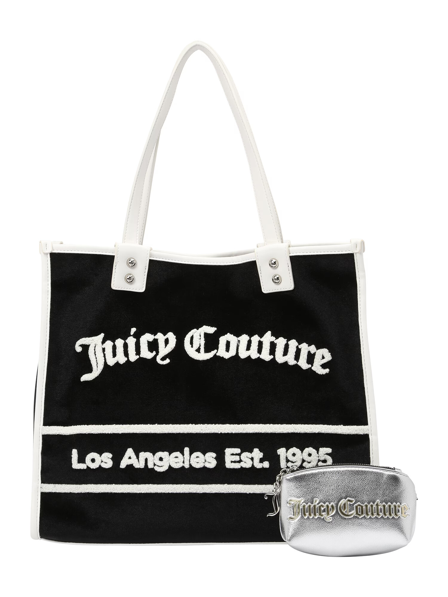 Juicy Couture Nakupovalna torba 'Rosmarie' črna / bela - Pepit.si