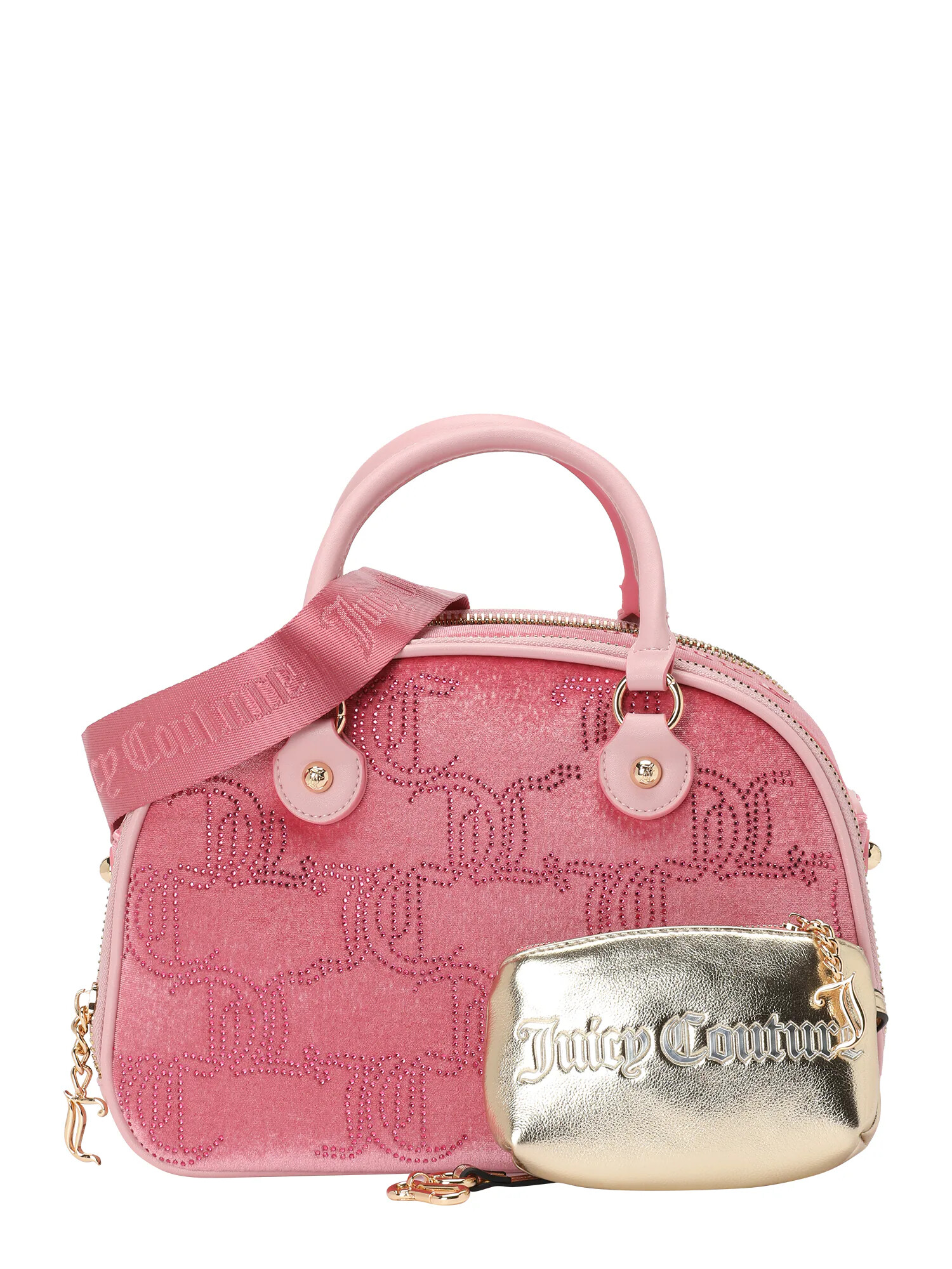 Juicy Couture Ročna torbica 'Rambling Vel Bowling ' roza / roza / vinsko rdeča / srebrna - Pepit.si