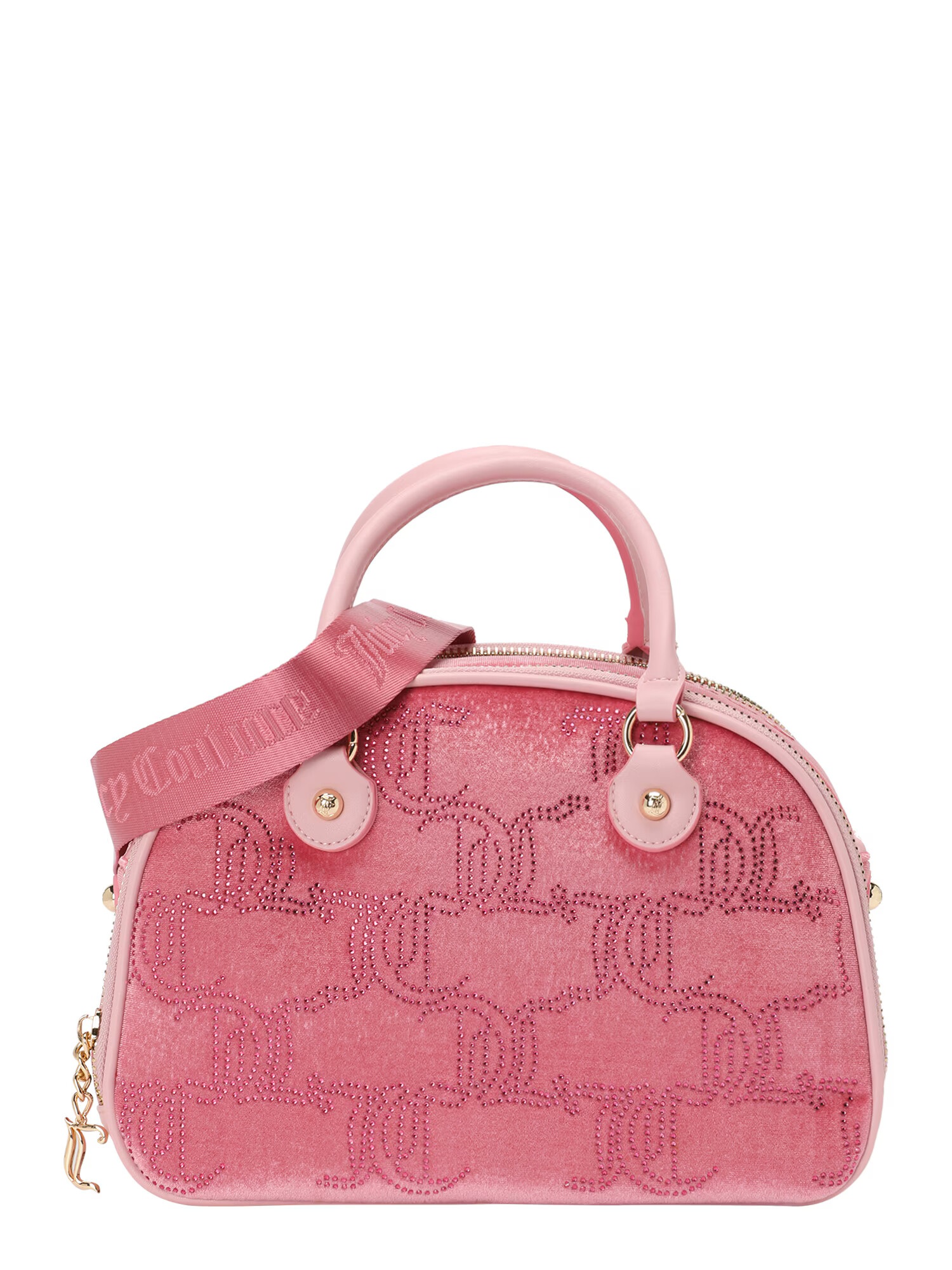 Juicy Couture Ročna torbica 'Rambling Vel Bowling ' roza / roza / vinsko rdeča / srebrna - Pepit.si