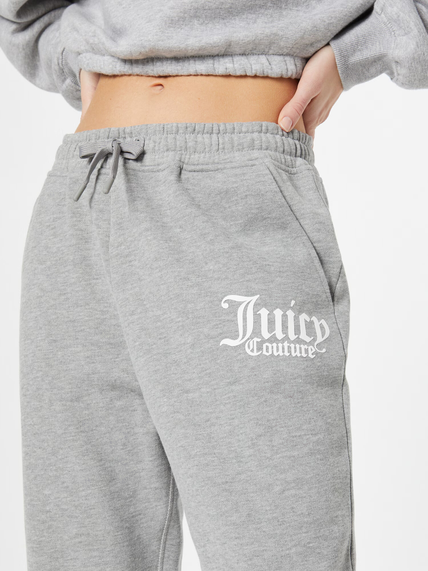 Juicy Couture Sport Športne hlače siva / bela - Pepit.si