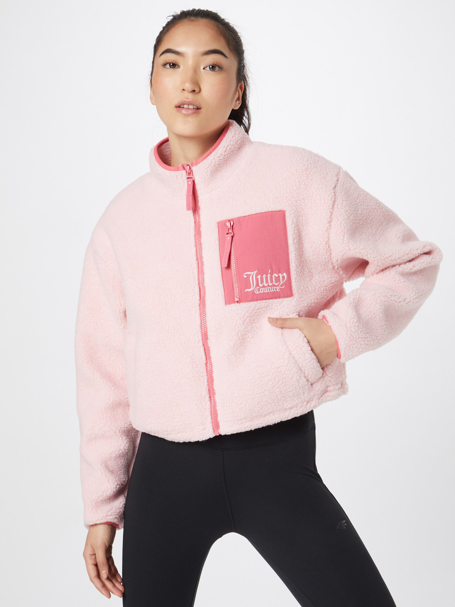 Juicy Couture Sport Funkcionalna jopa iz flisa roza / roza / bela - Pepit.si