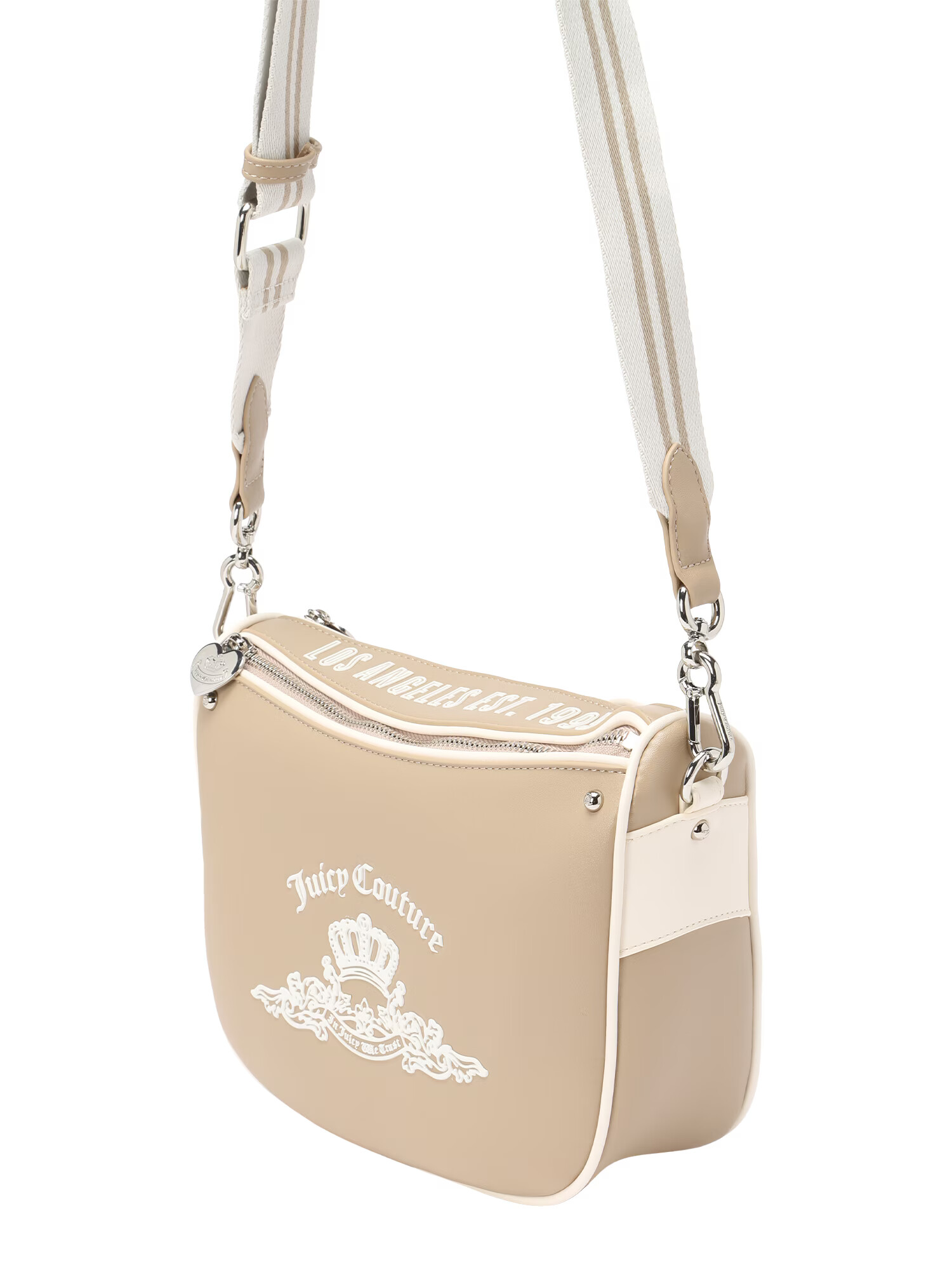 Juicy Couture Torba za čez ramo 'Heather' temno siva / srebrno-siva / bela - Pepit.si