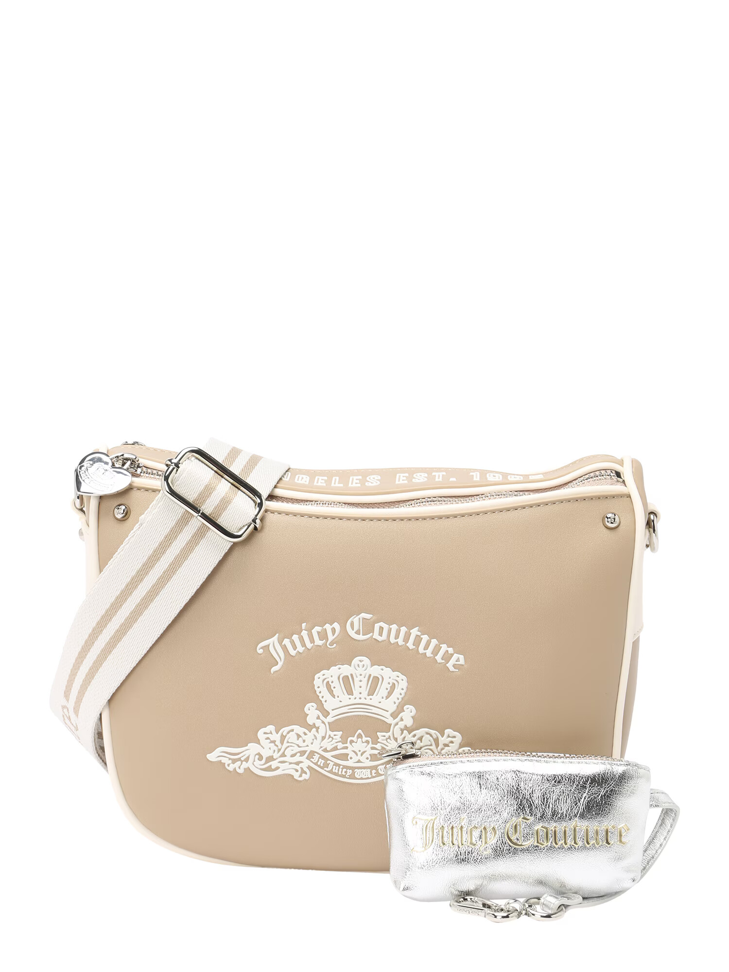 Juicy Couture Torba za čez ramo 'Heather' temno siva / srebrno-siva / bela - Pepit.si