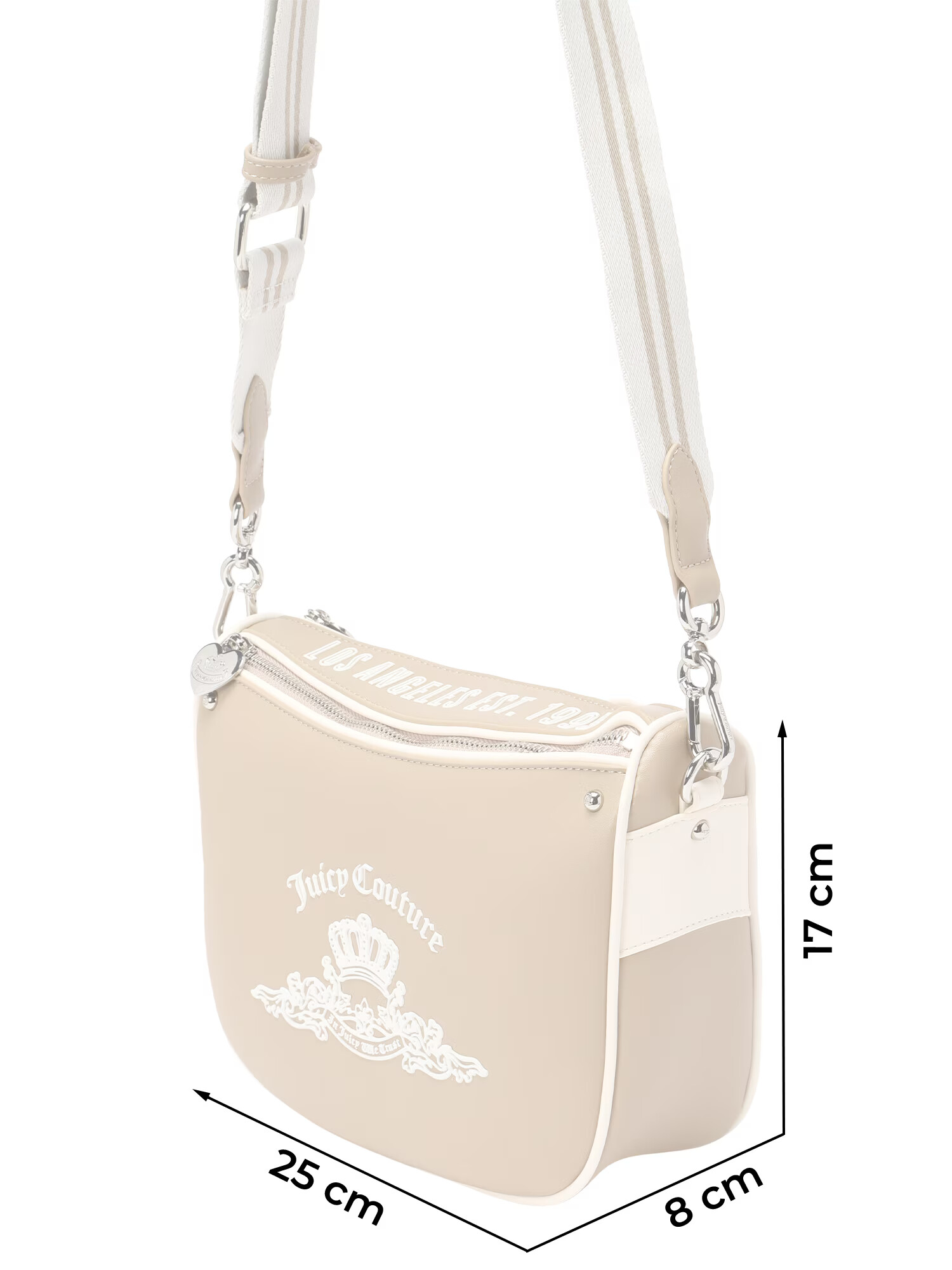 Juicy Couture Torba za čez ramo 'Heather' temno siva / srebrno-siva / bela - Pepit.si