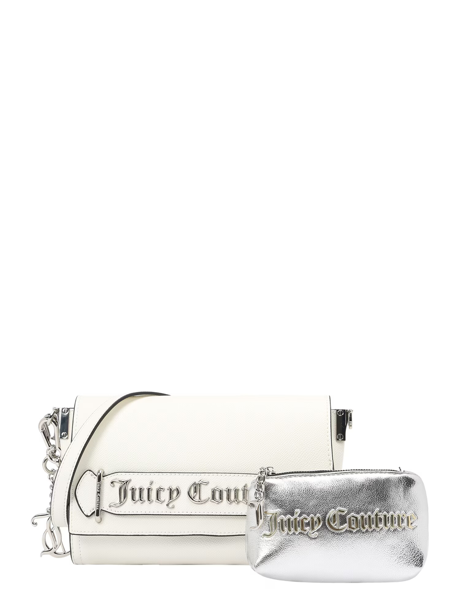 Juicy Couture Torba za čez ramo 'Jasmine' srebrna / bela - Pepit.si