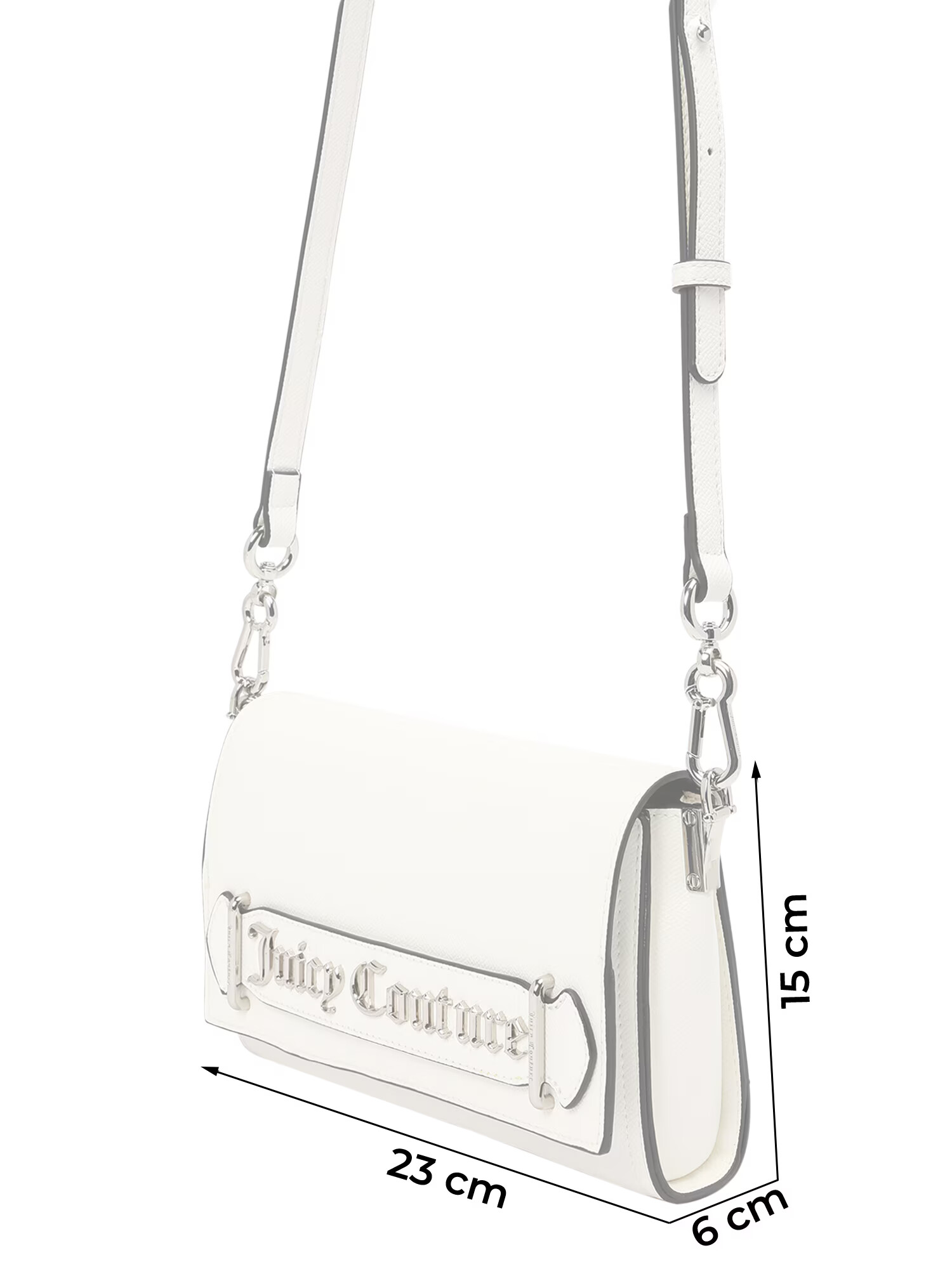 Juicy Couture Torba za čez ramo 'Jasmine' srebrna / bela - Pepit.si